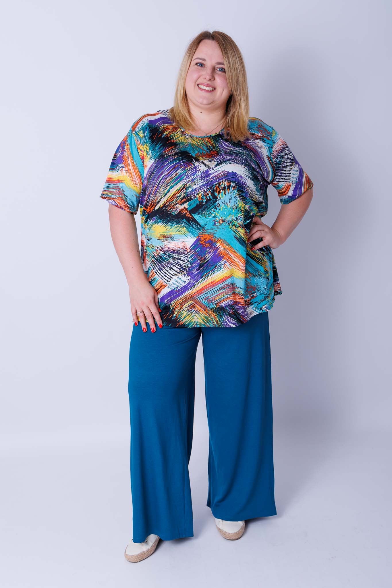 T-shirt Herma schilderij abstract  ca 80 cm viscose