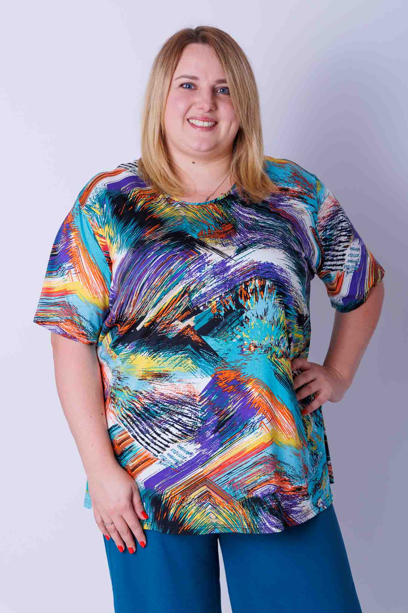 T-shirt Herma schilderij abstract  ca 80 cm viscose