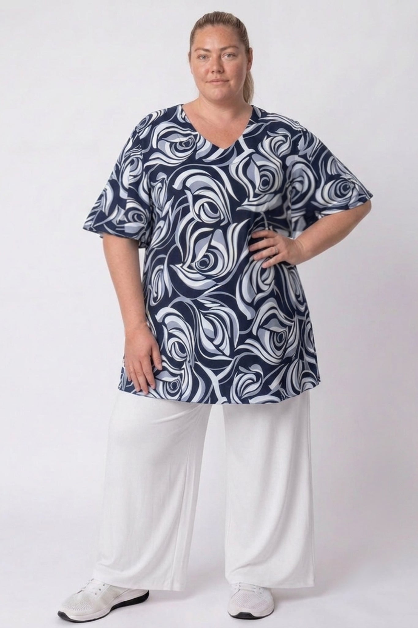 Top Karin 90cm | Ocean Whisper | Vlindermouw | Travelstof