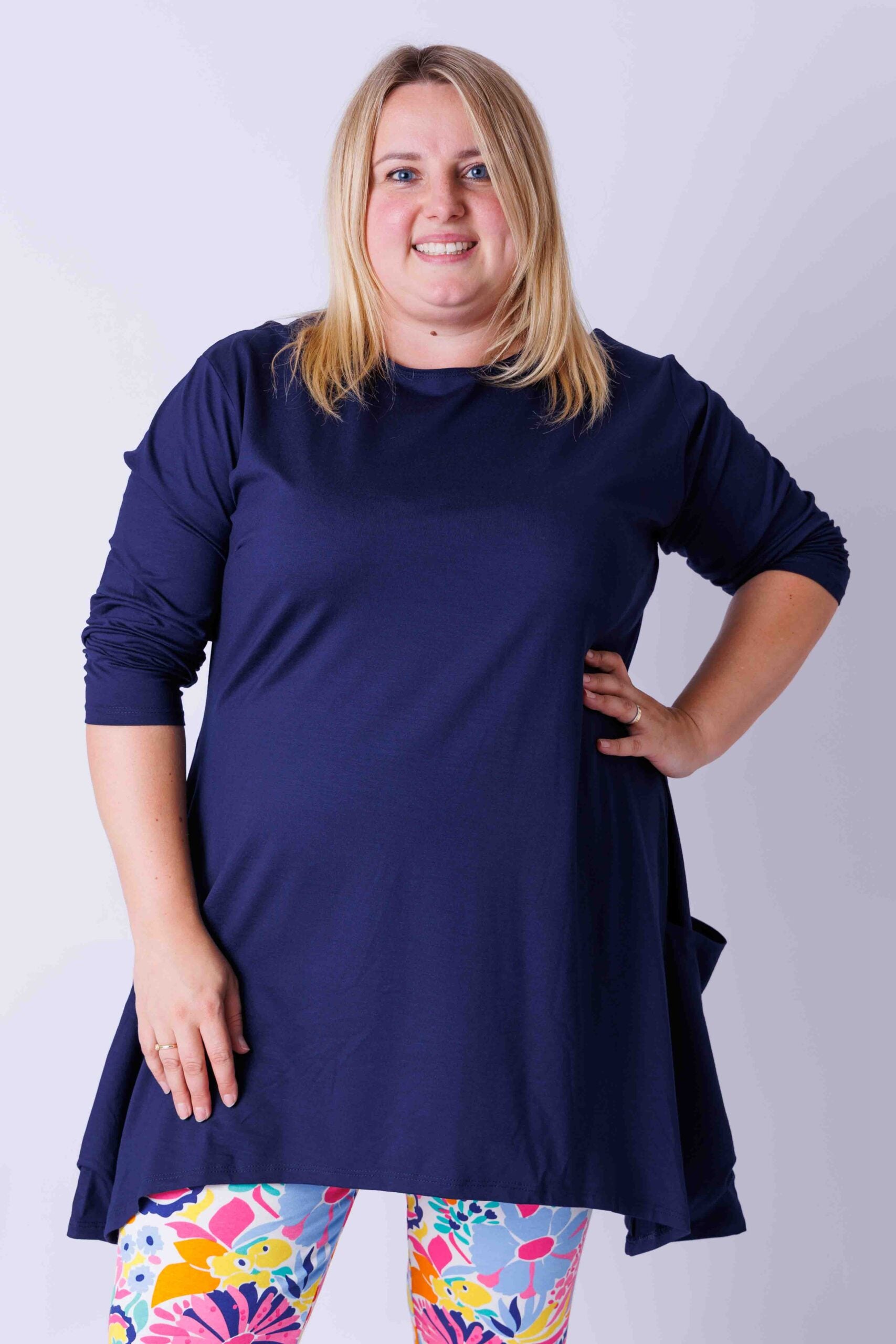 Top Bozenka A-lijn met zakken viscose 85-95 cm maat 46/48