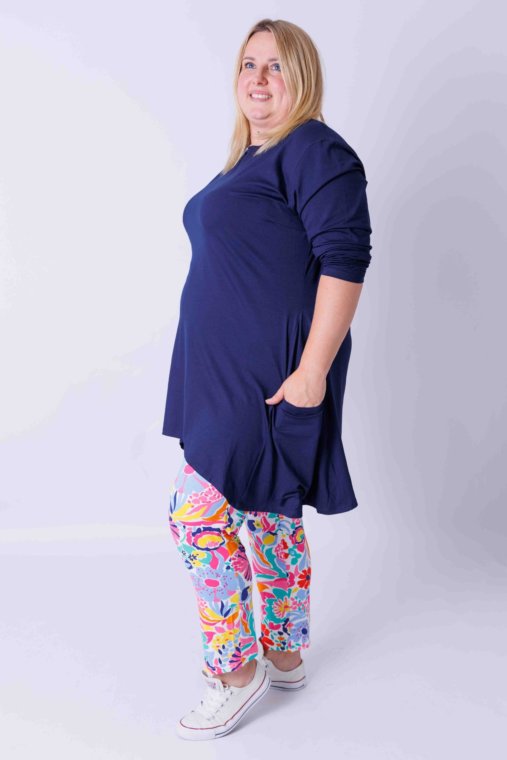 Top Bozenka A-lijn met zakken viscose 85-95 cm maat 46/48