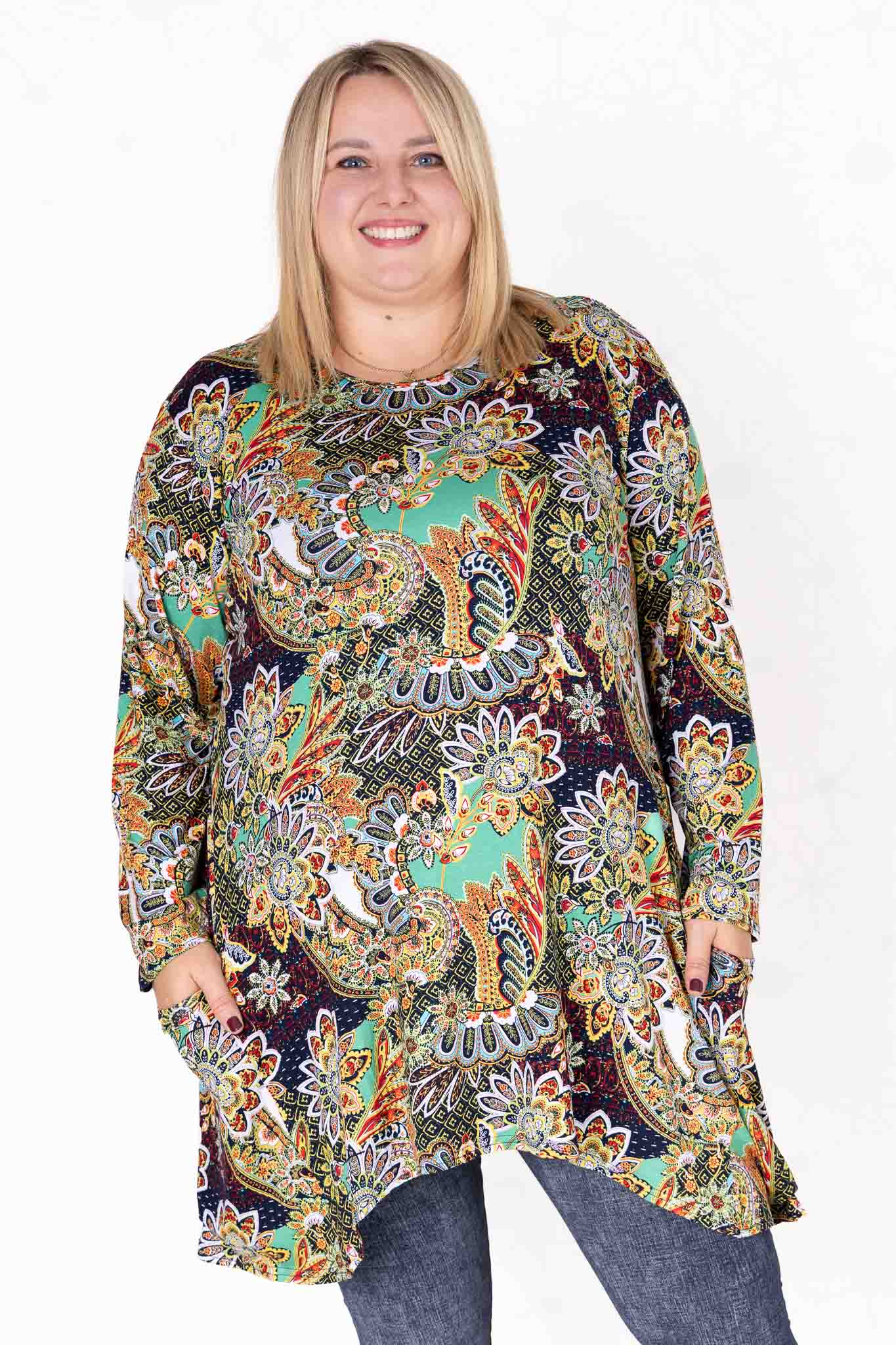 Top Bozenka | Boho Chic | met zakken | Viscose | A-lijn | 85-95 cm