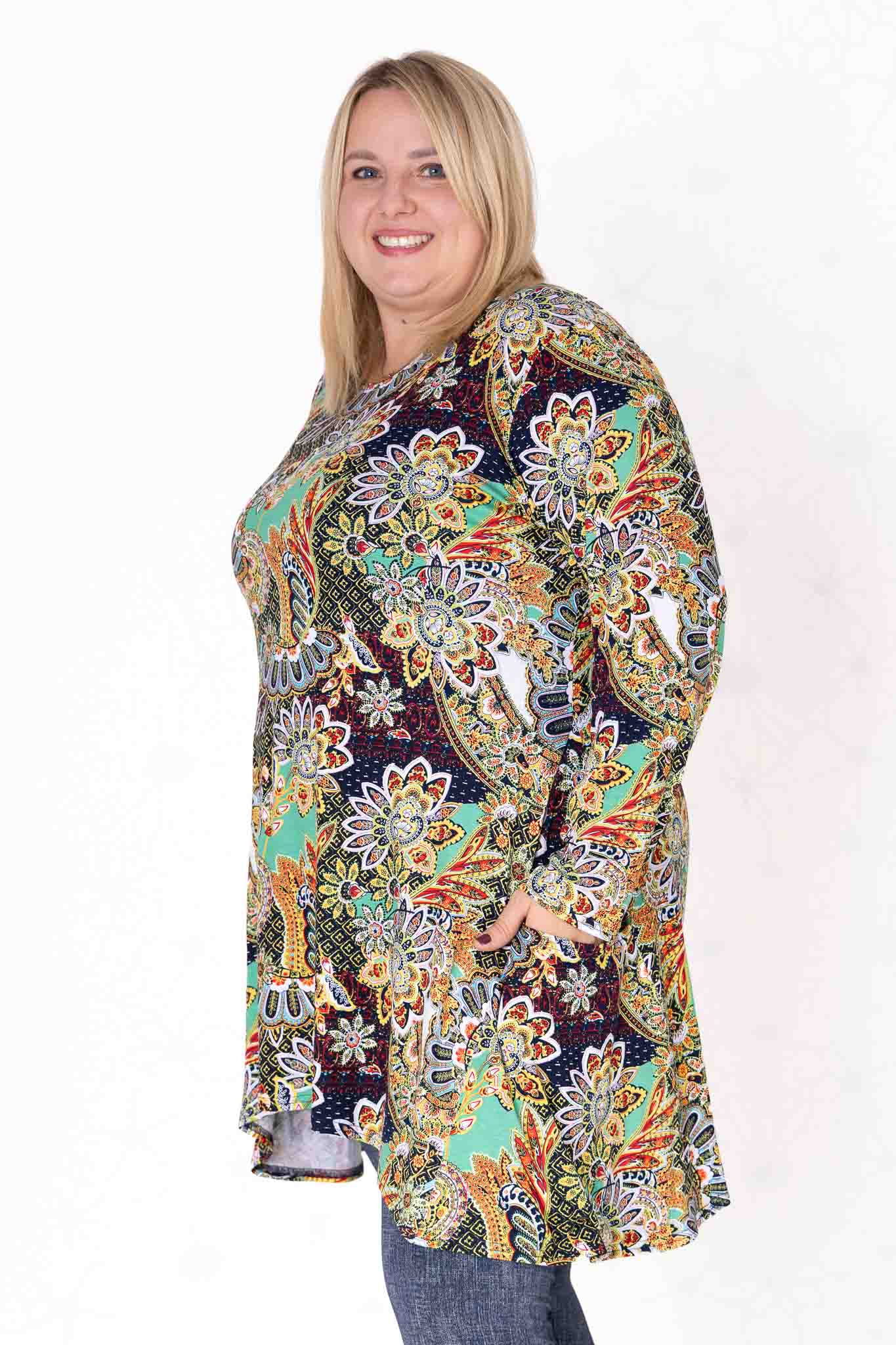 Top Bozenka | Boho Chic | met zakken | Viscose | A-lijn | 85-95 cm