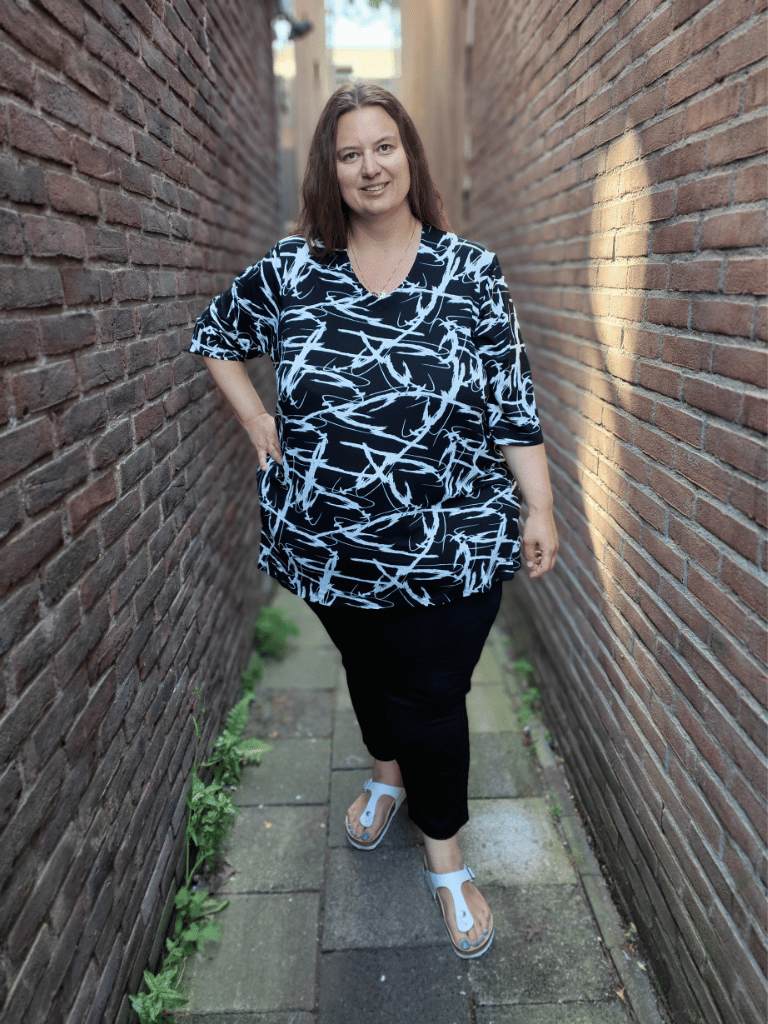 Top Erna driekwart mouwen viscose 80-83 cm