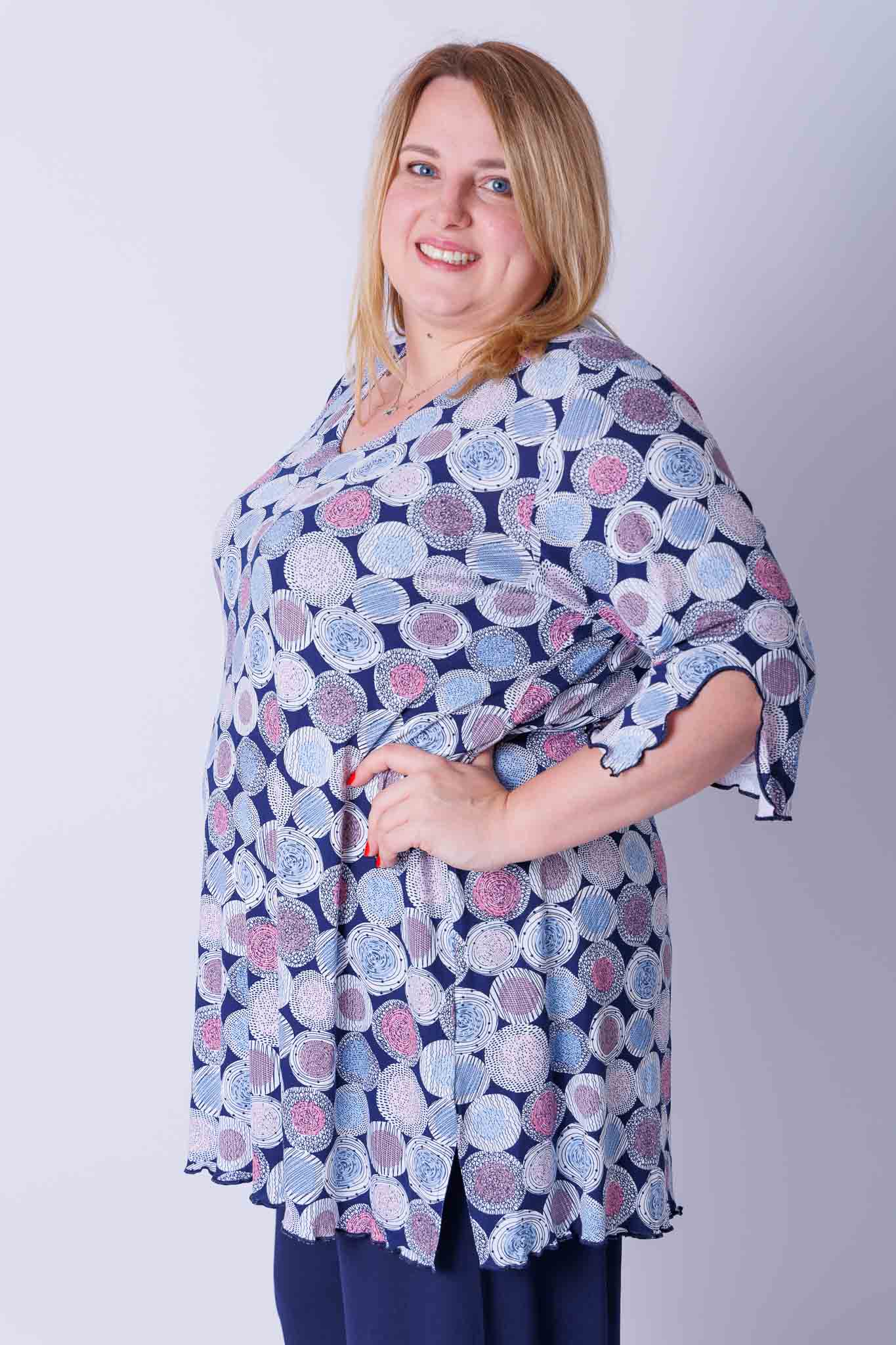 Top Erna driekwart abstract orbit 90 cm viscose
