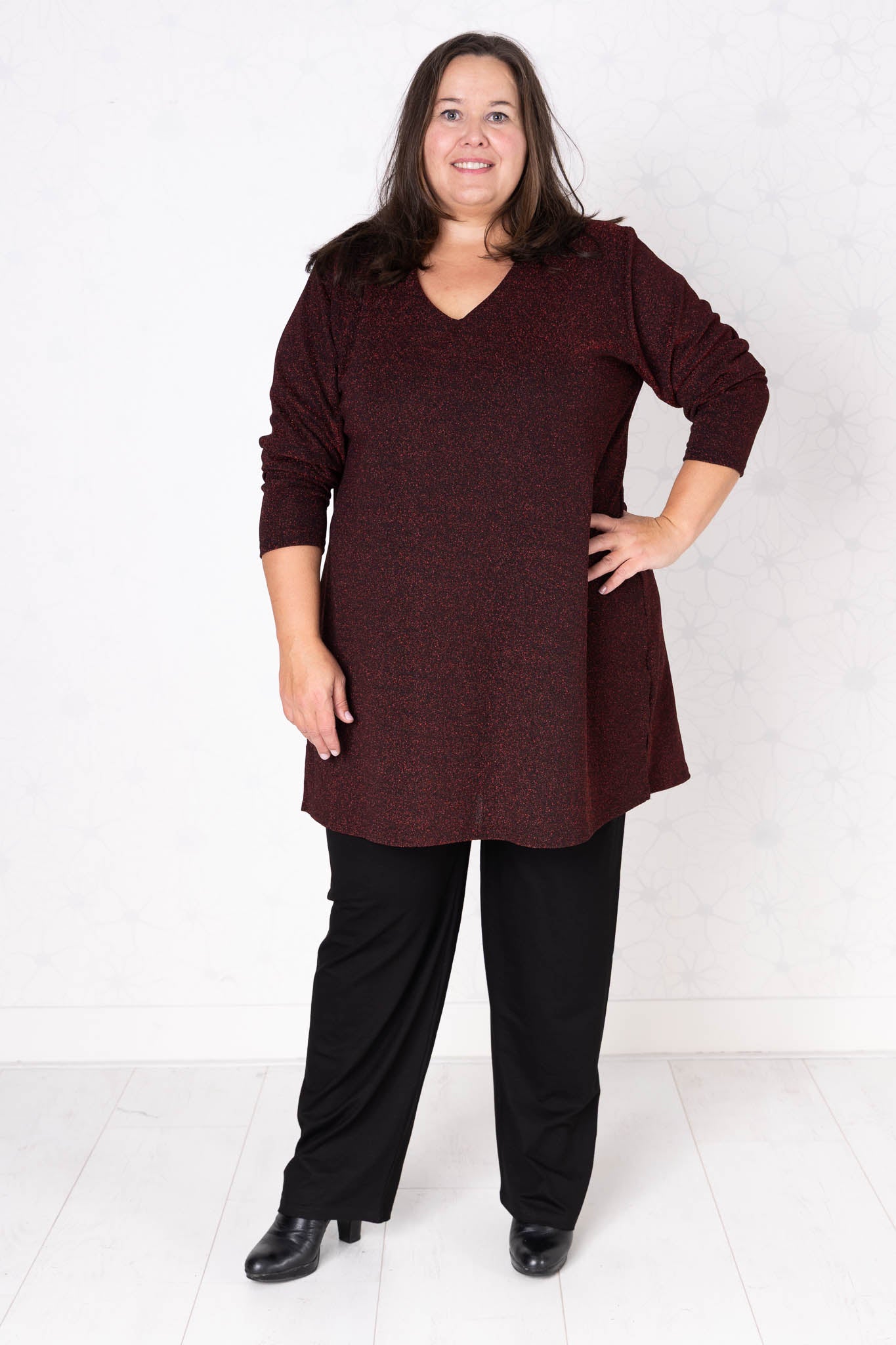 Top Erna Luna Sparkle | Feestelijke glans & comfort |vier kleuren | 90 cm