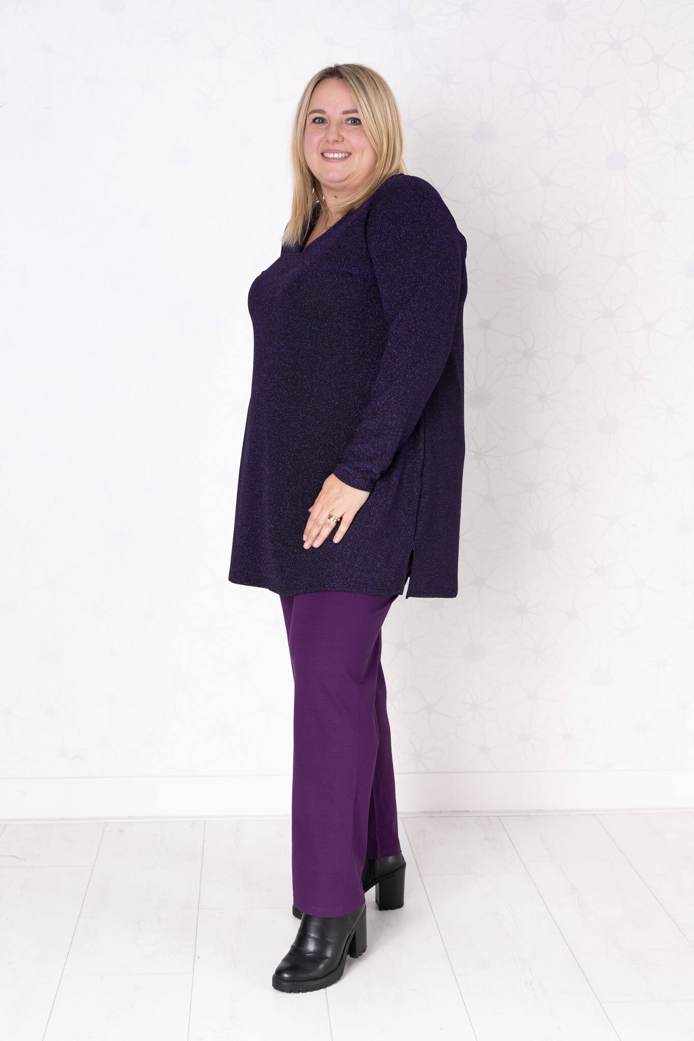 Top Erna Luna Sparkle | Feestelijke glans & comfort |vier kleuren | 90 cm
