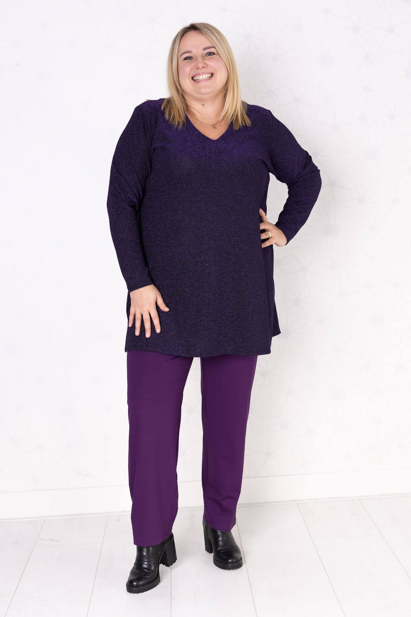 Top Erna Luna Sparkle | Feestelijke glans & comfort |vier kleuren | 90 cm