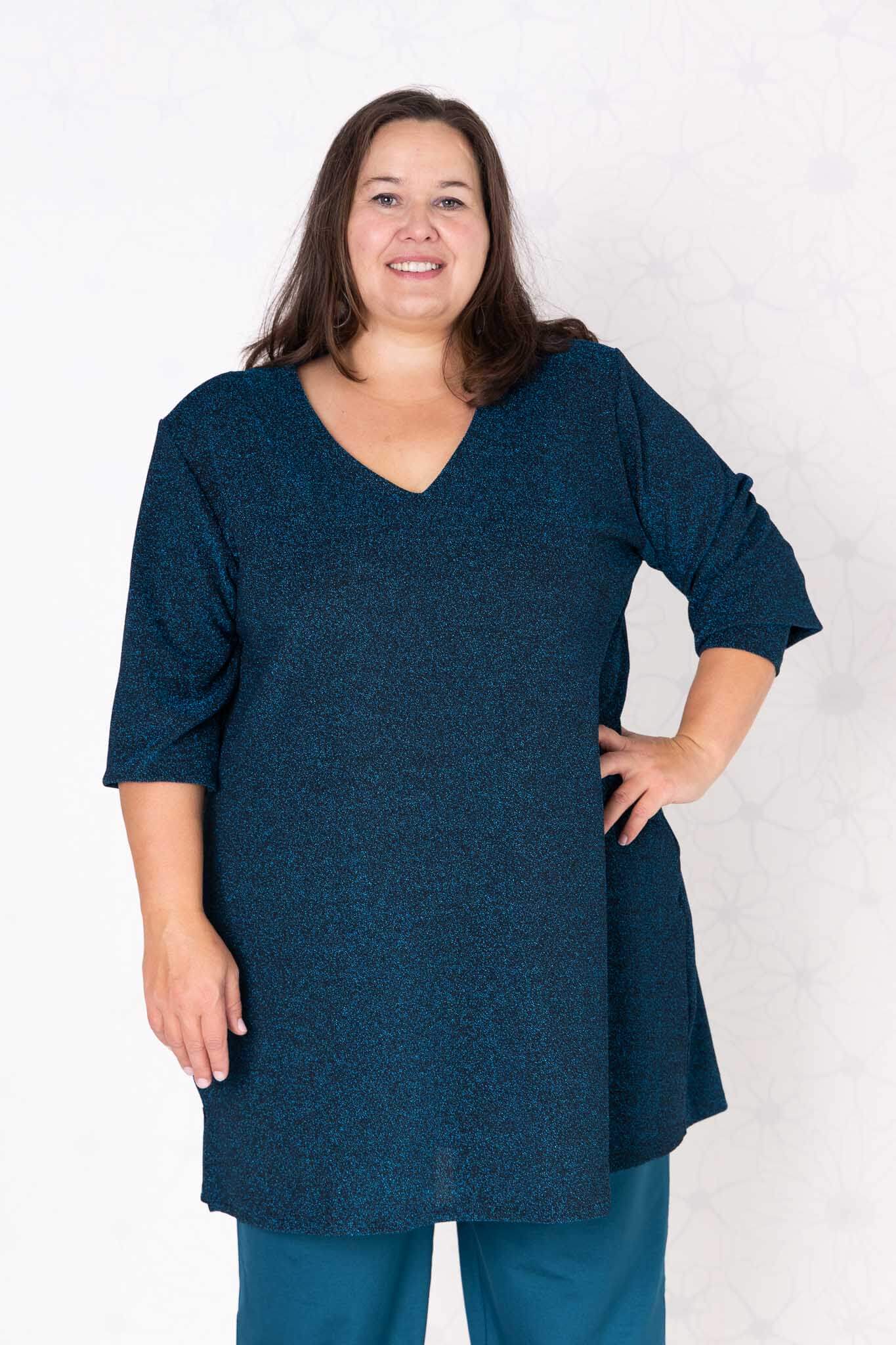 Top Erna Luna Sparkle | Feestelijke glans & comfort |vier kleuren | 90 cm