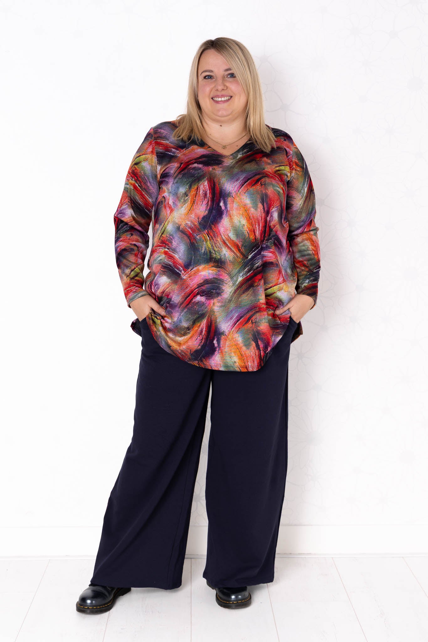 Wijde broek Suzette | met zakken | katoen | twee lengtes 68-75cm
