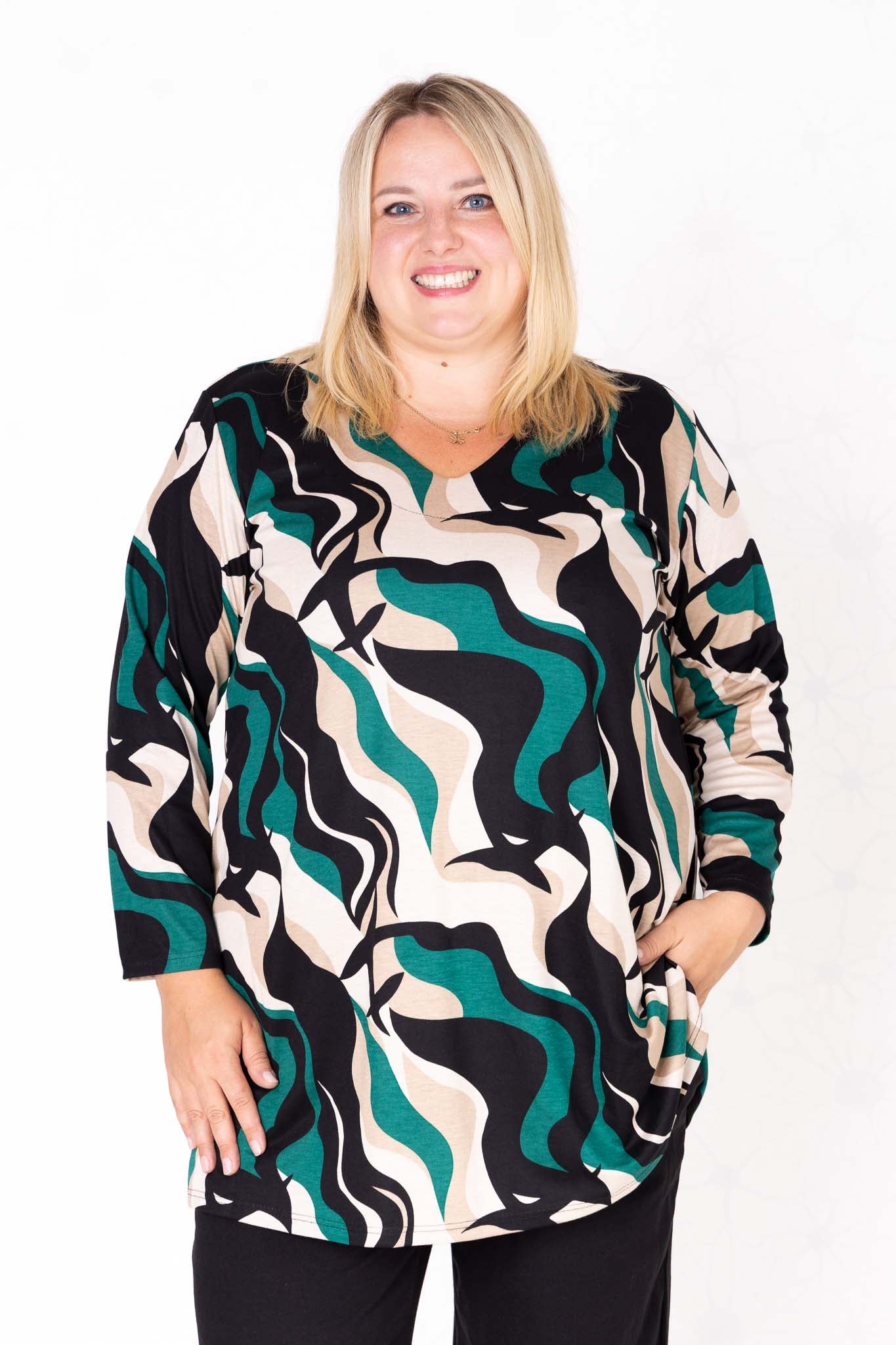 Top Erna | Modal | 90 cm | Golven Donkergroen
