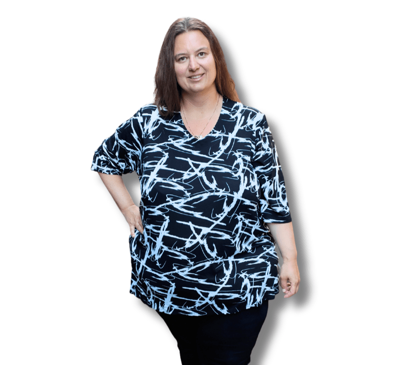 Top Erna driekwart mouwen viscose 80-83 cm