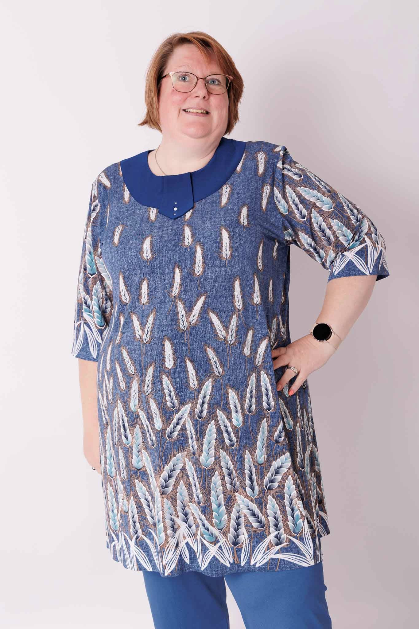 Tuniek Hollandia granen op jeans travel stof 96 cm