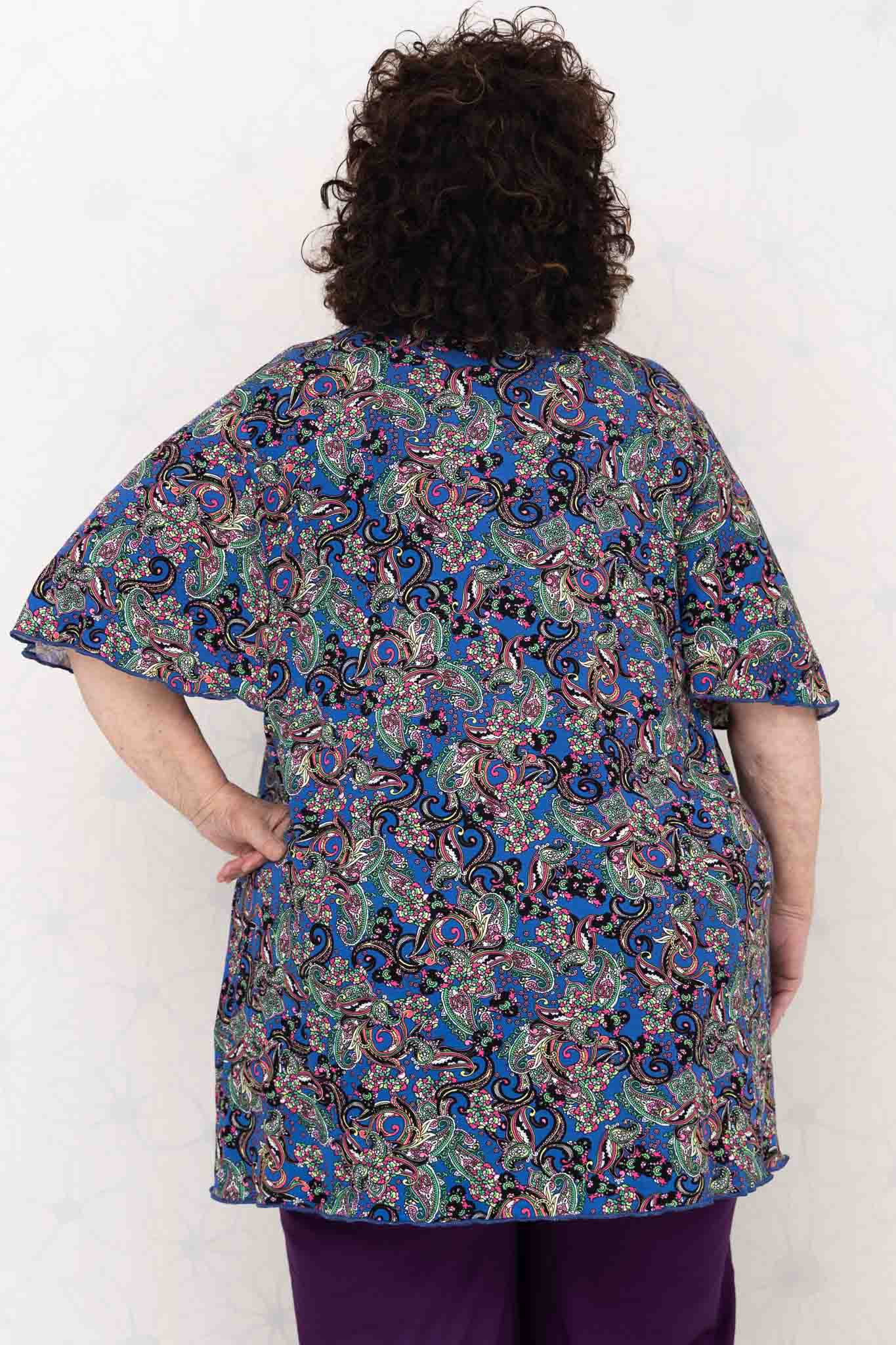 Top Karin - paisley kobalt groen - 90cm - viscose