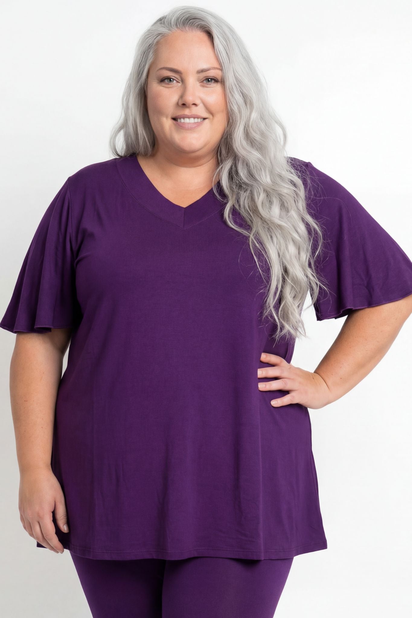 Top Karin 90cm | A-lijn | Viscose | Vlindermouw