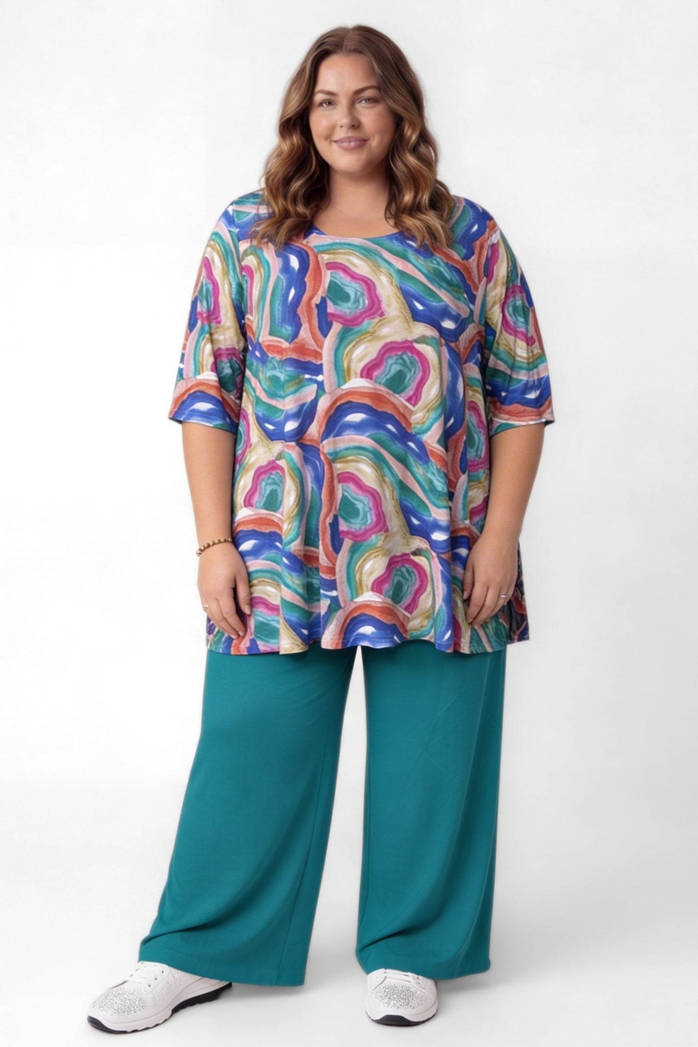 Top Durkje 86cm | Watercolor Flow | 3/4 mouw | Viscose