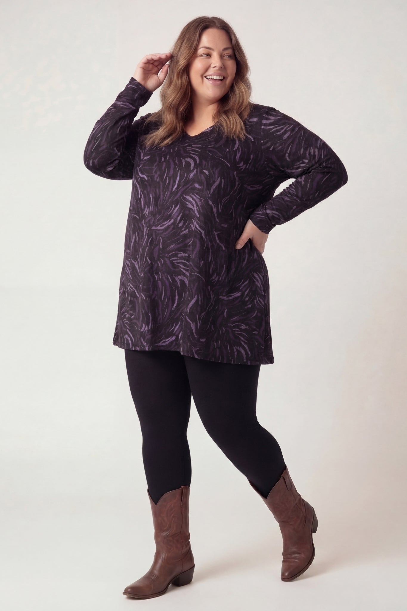 Top Erna | Purple Whisper | Modal | 90 cm