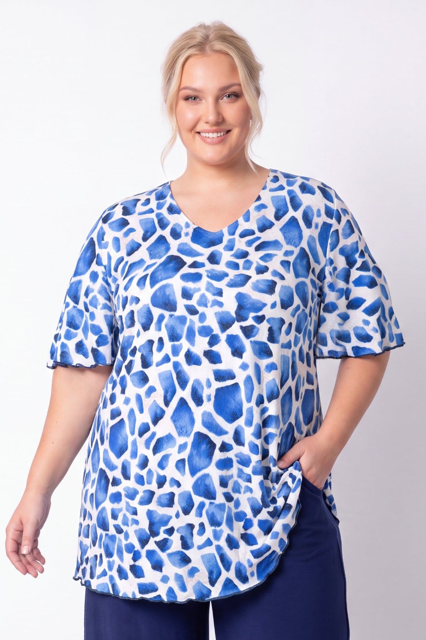 Top Karin 90cm | Asure Mosaic | Vlindermouw | Viscose
