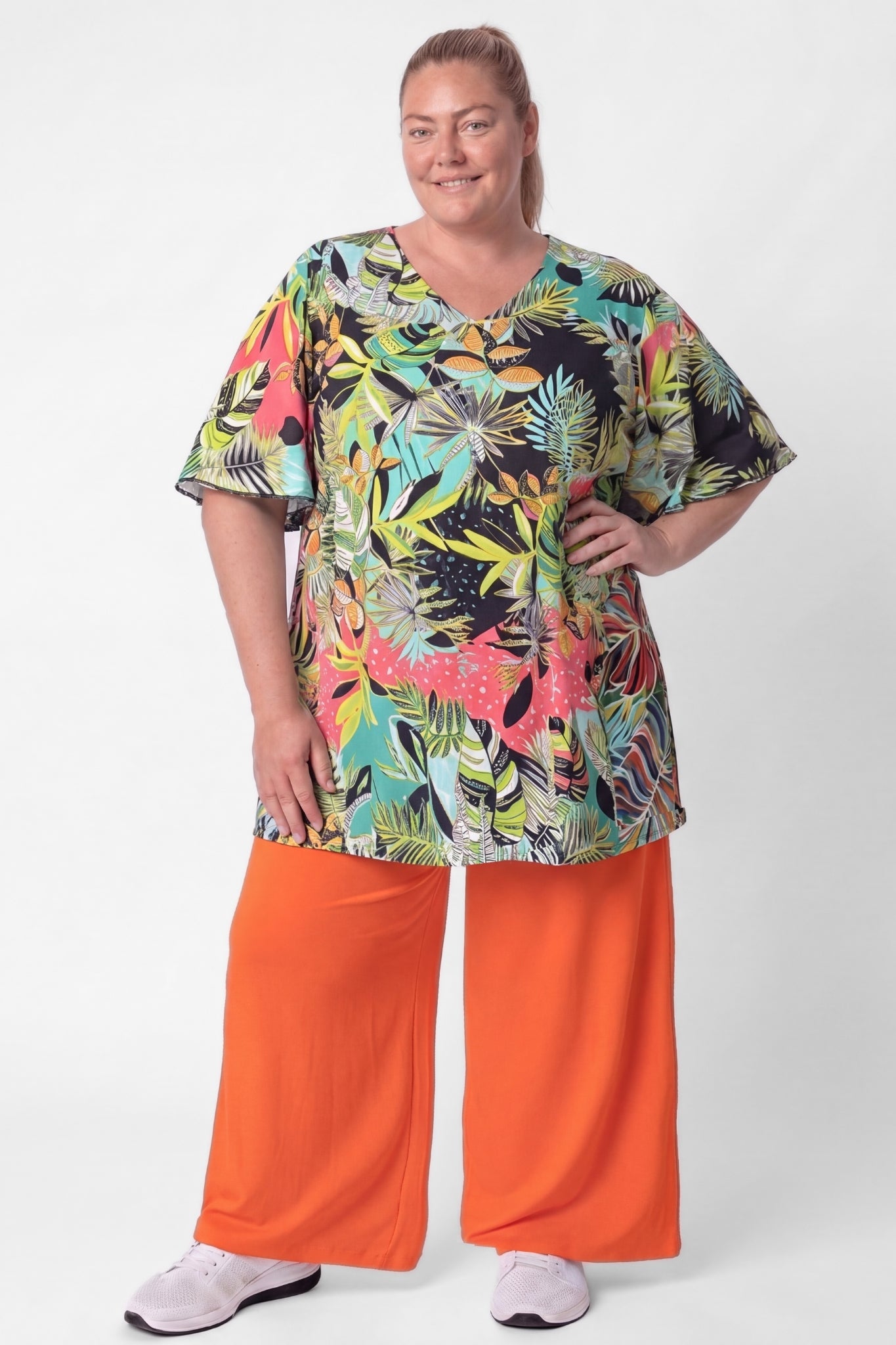 Top Karin 90cm | Sunset Jungle | Vlindermouw | Travelstof