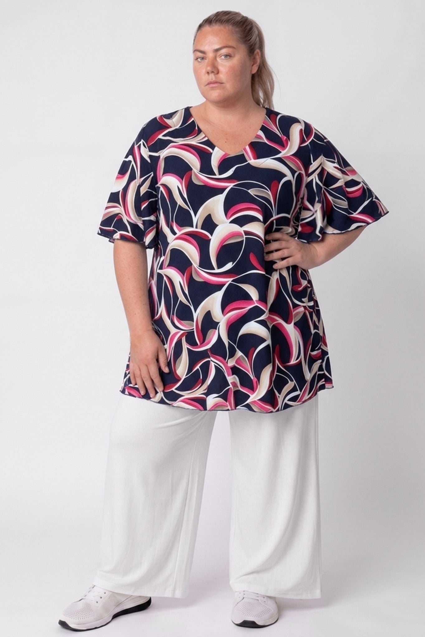 Top Karin 90cm | Velvet Ribbon | Vlindermouw | Travelstof