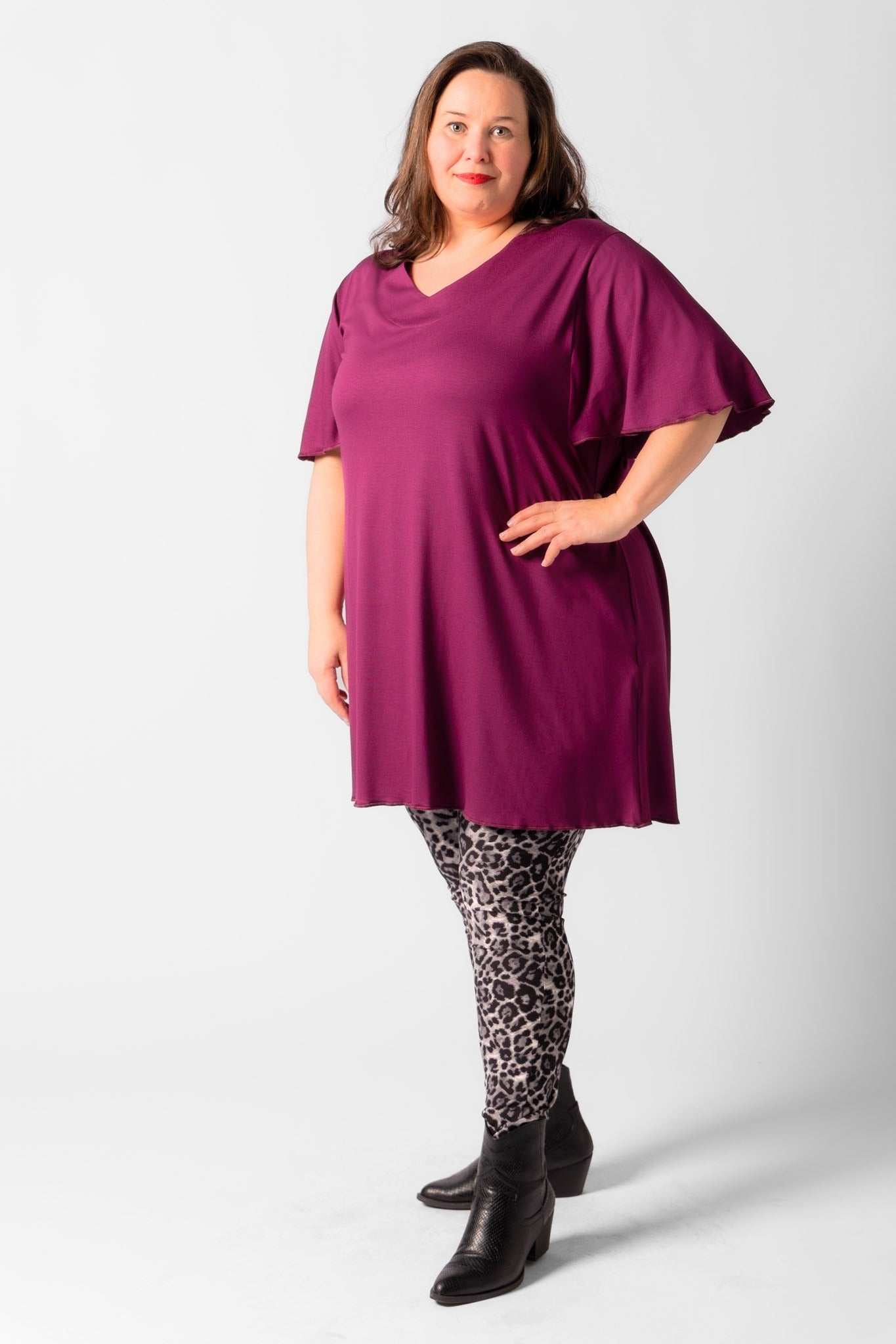 Top Karin 90cm | A-lijn | Viscose | Vlindermouw