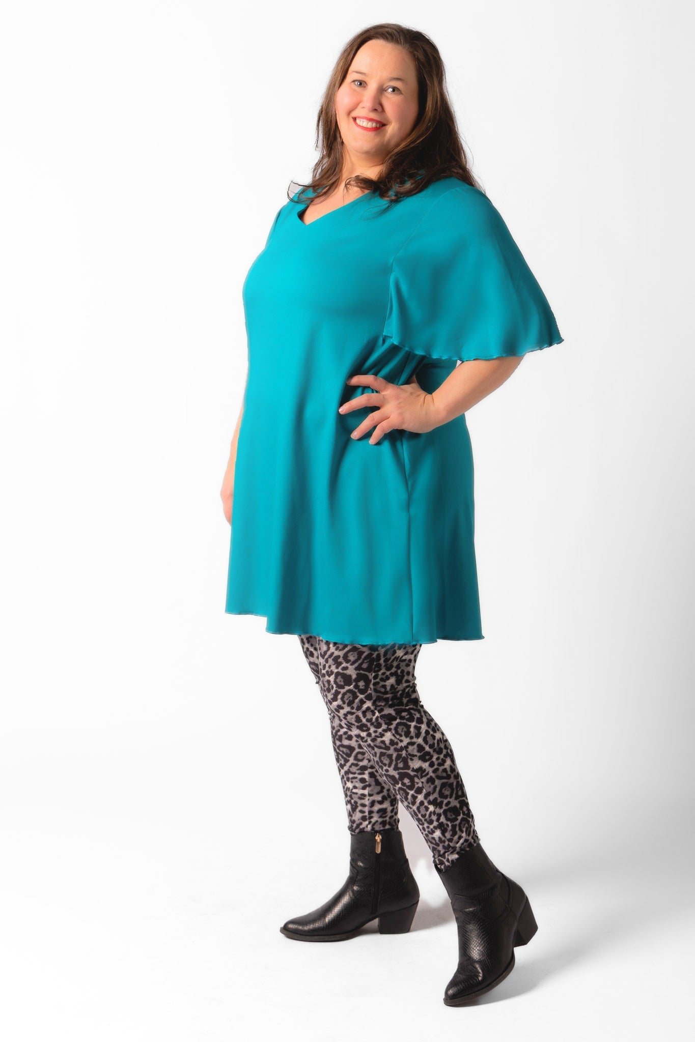 Top Karin 90cm | A-lijn | Viscose | Vlindermouw