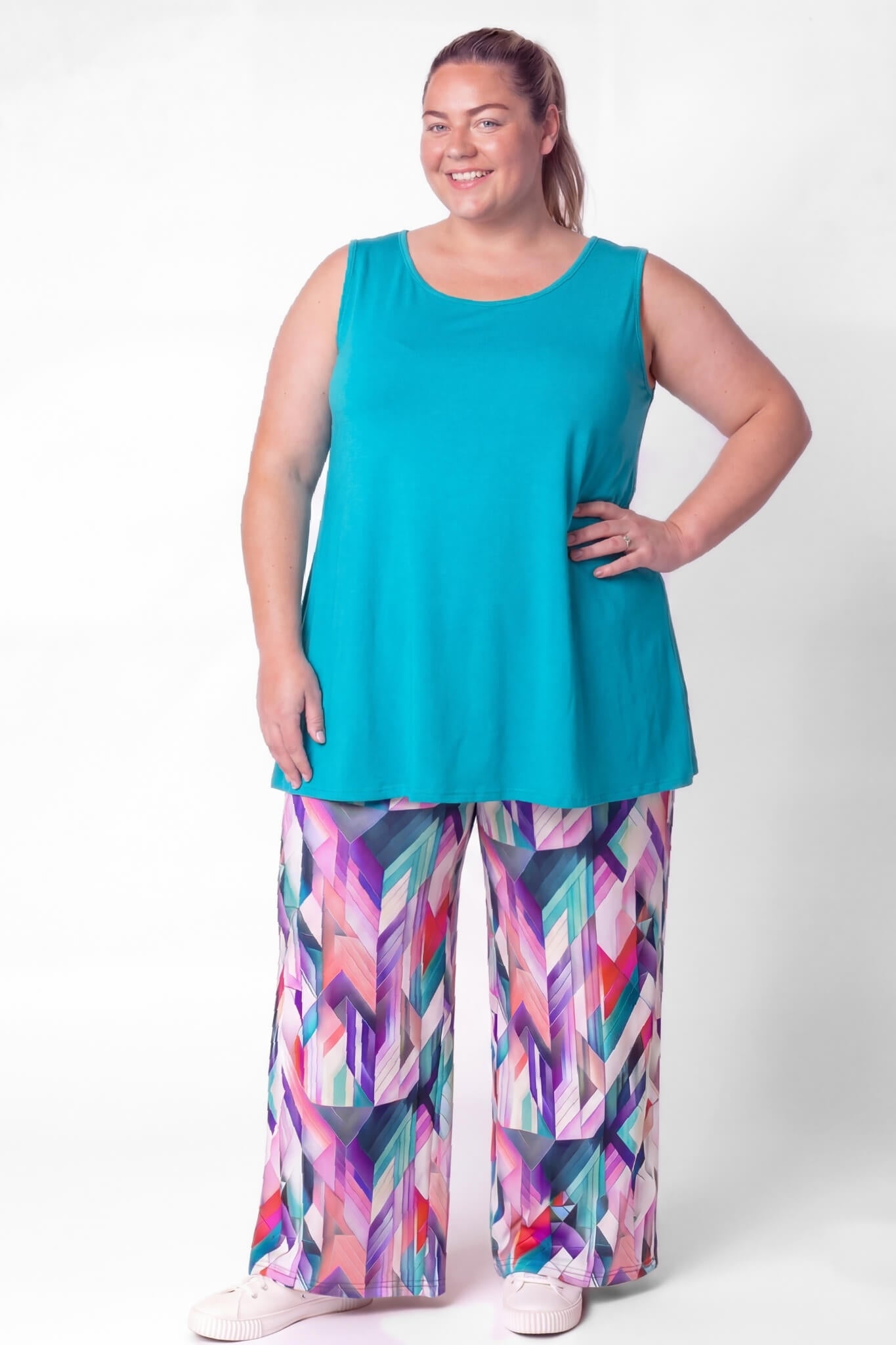 Top Linda | Mouwloos | A-lijn | Viscose | ca. 86 cm