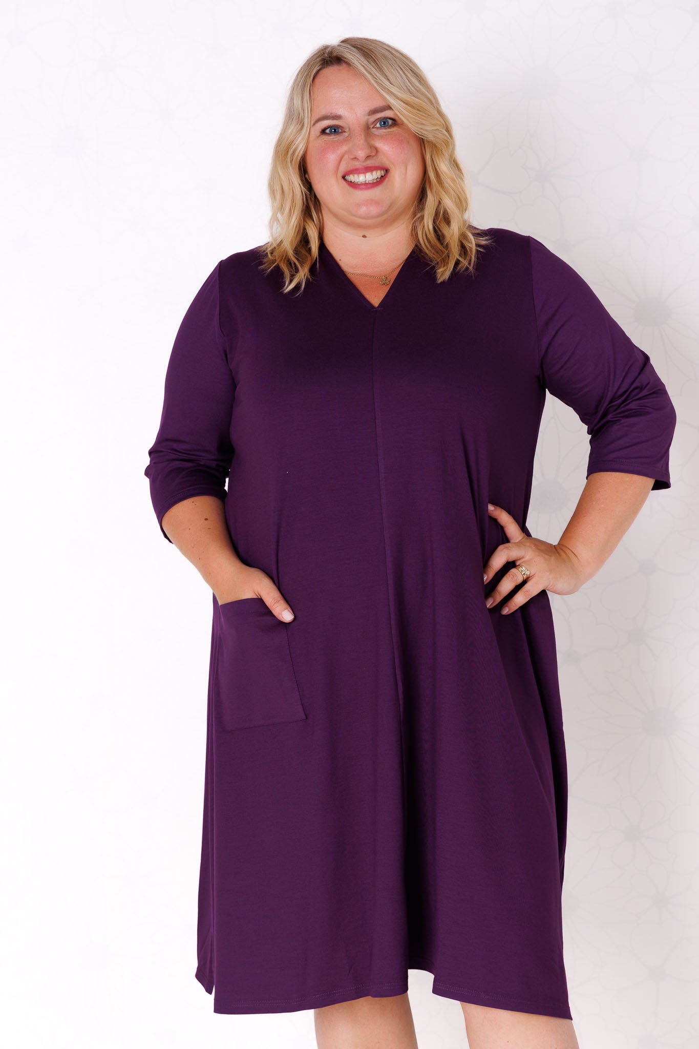 Tuniek Gonny | A-lijn | 3/4 mouw | viscose | 110 cm