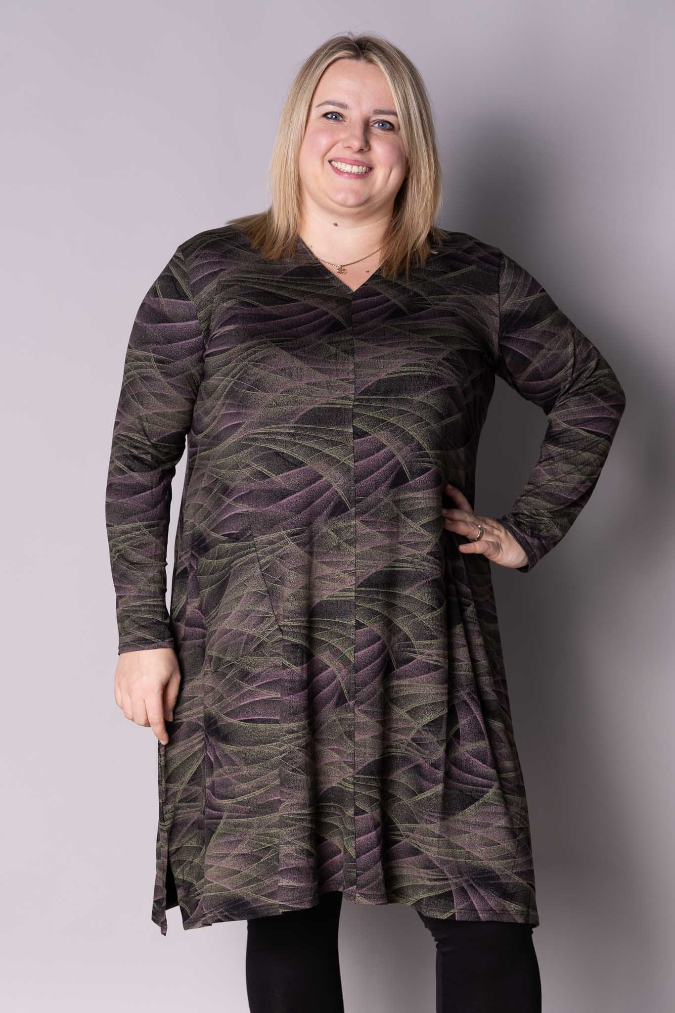 Tuniek Gonny | Olive Shadow | Viscose | 110 cm