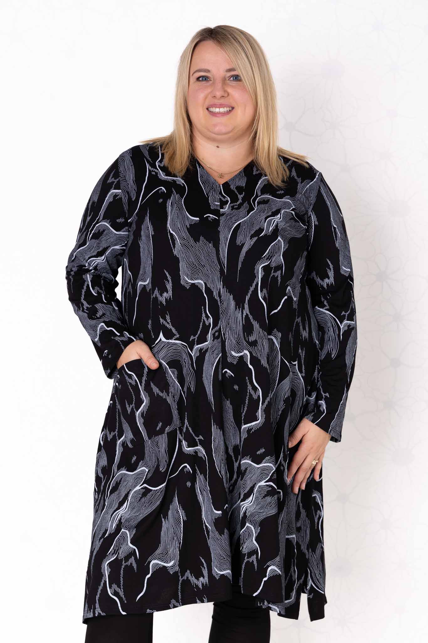 Tuniek Gonny | Black Mirage | Viscose | 110 cm