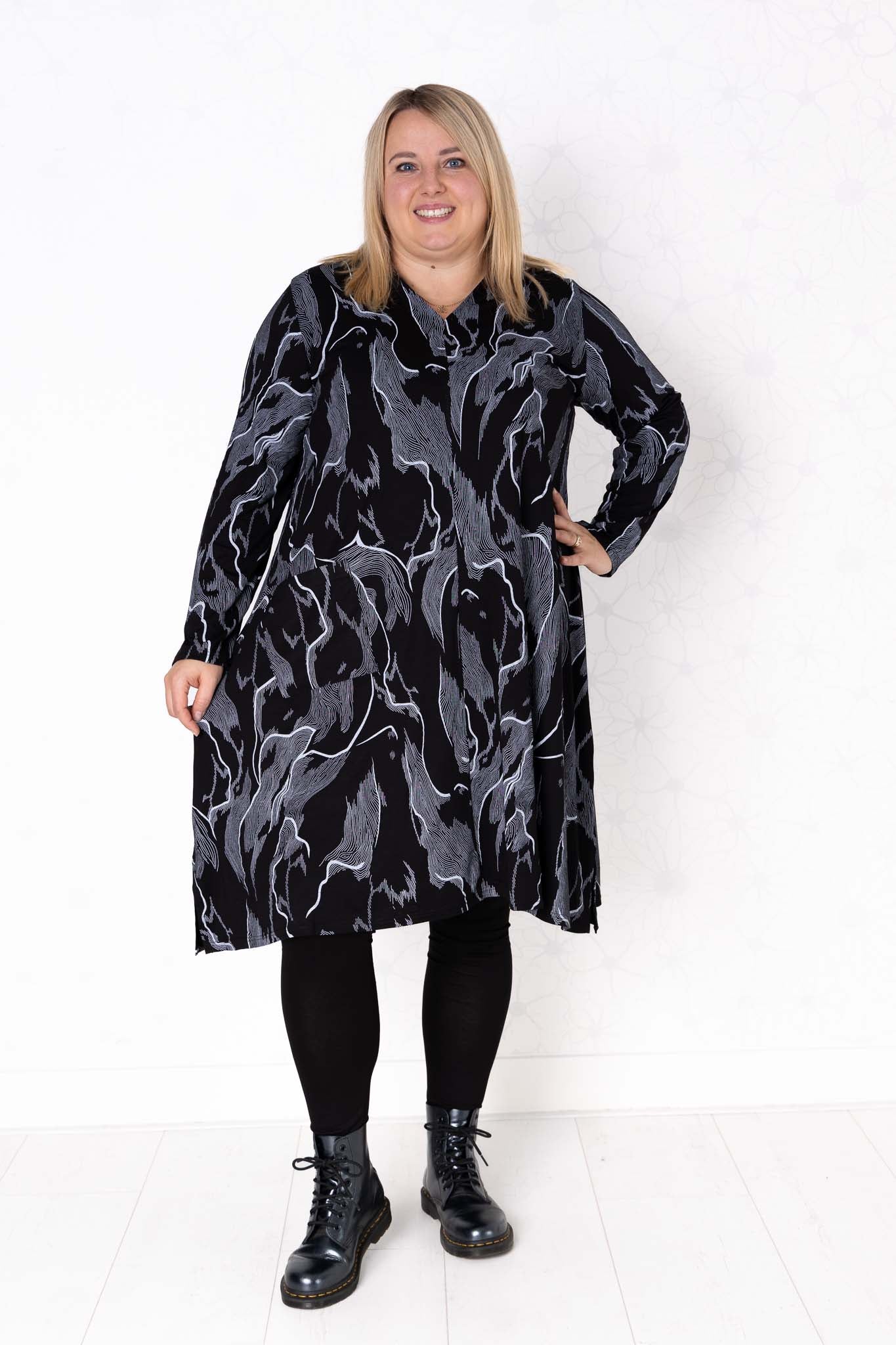 Tuniek Gonny | Black Mirage | Viscose | 110 cm