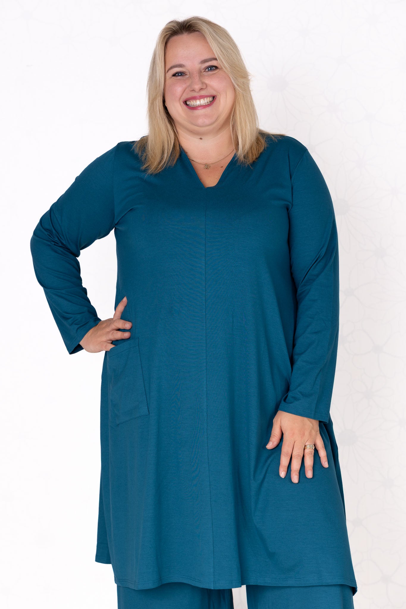 Tuniek Gonny | A-lijn | Lange mouw | viscose | 110 cm