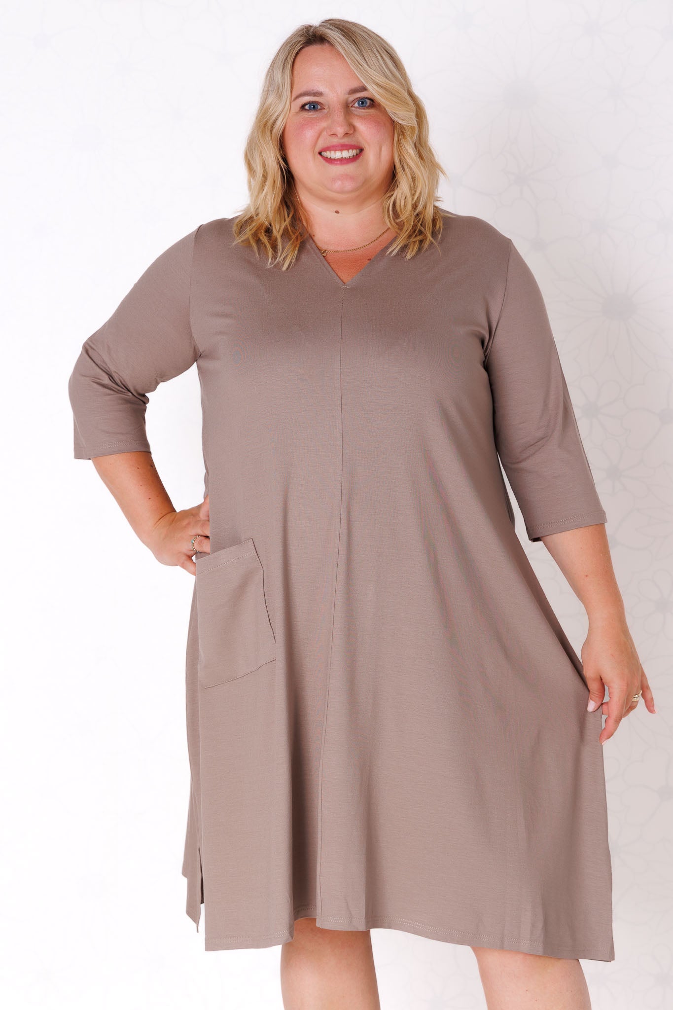 Tuniek Gonny | A-lijn | 3/4 mouw | viscose | 110 cm