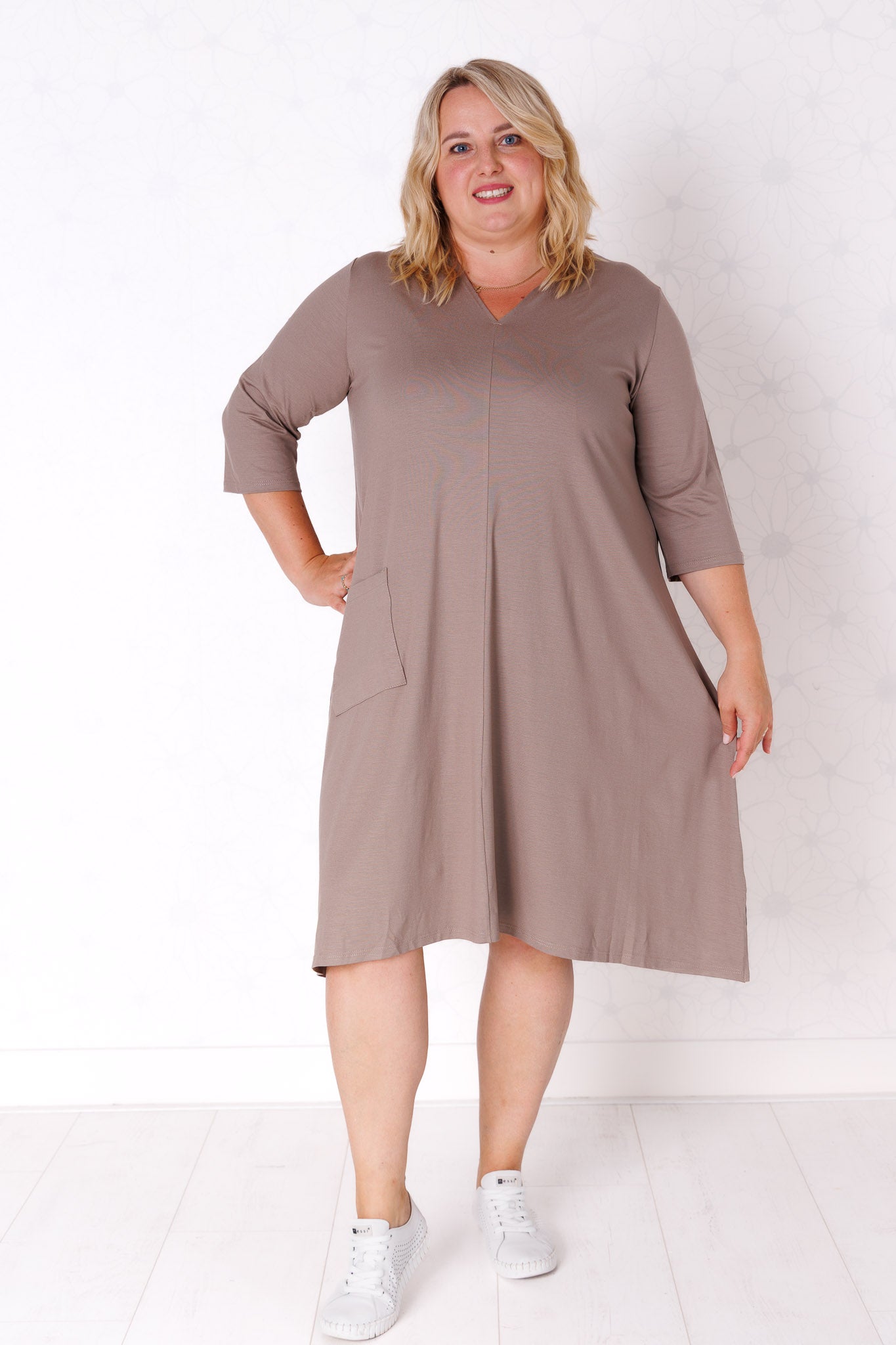 Tuniek Gonny | A-lijn | 3/4 mouw | viscose | 110 cm