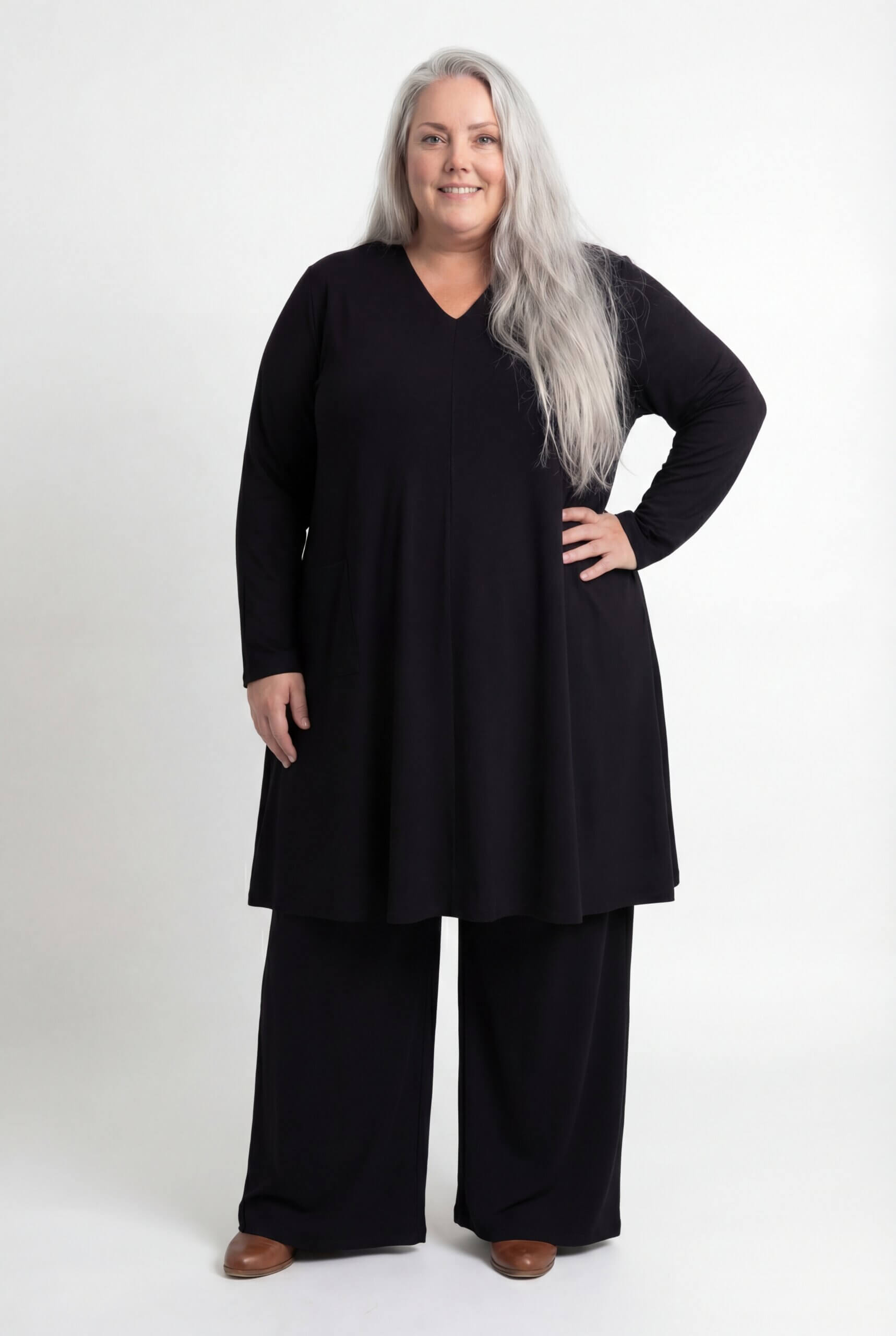 Tuniek Gonny | A-lijn | Lange mouw | viscose | 110 cm