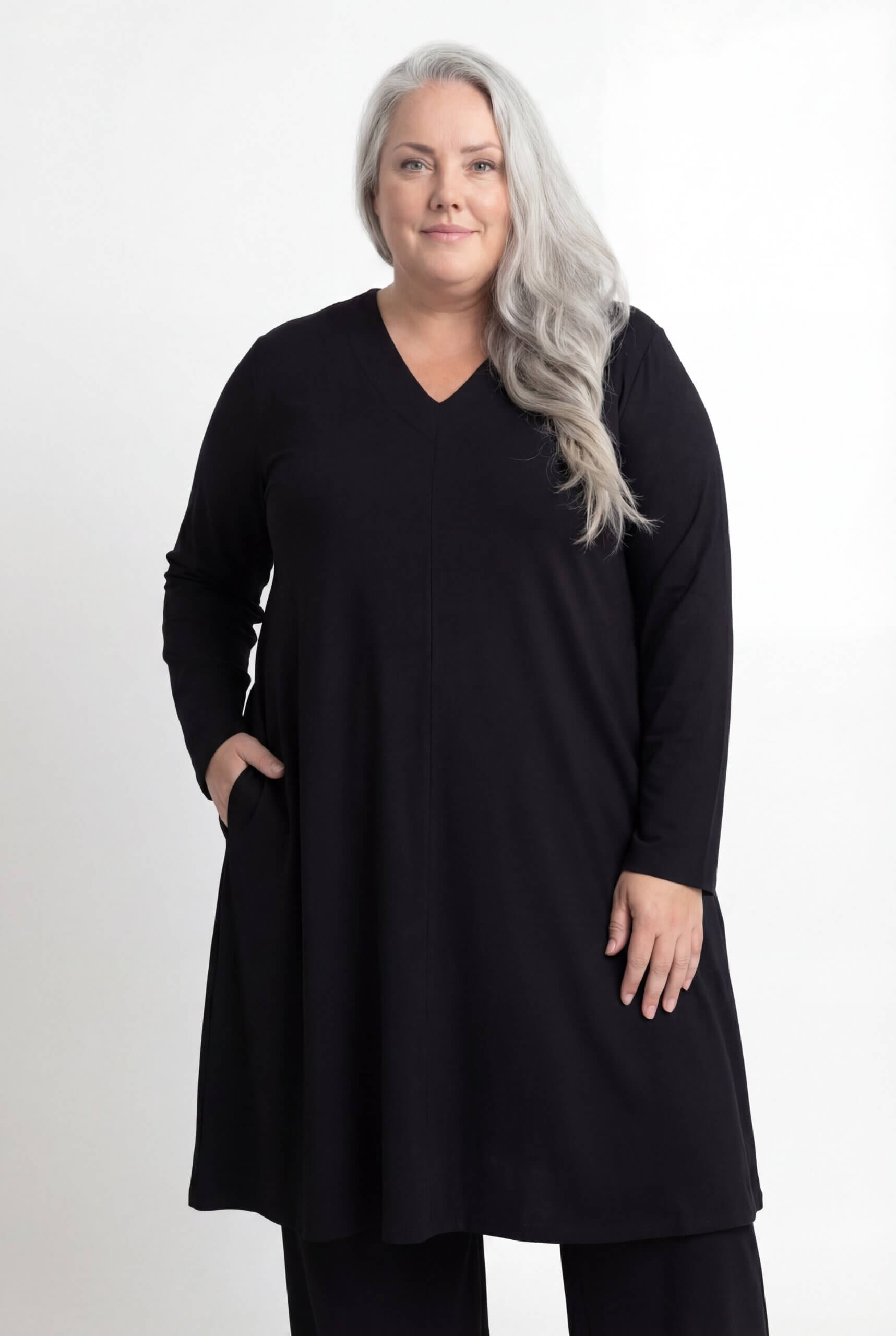 Tuniek Gonny | A-lijn | Lange mouw | viscose | 110 cm