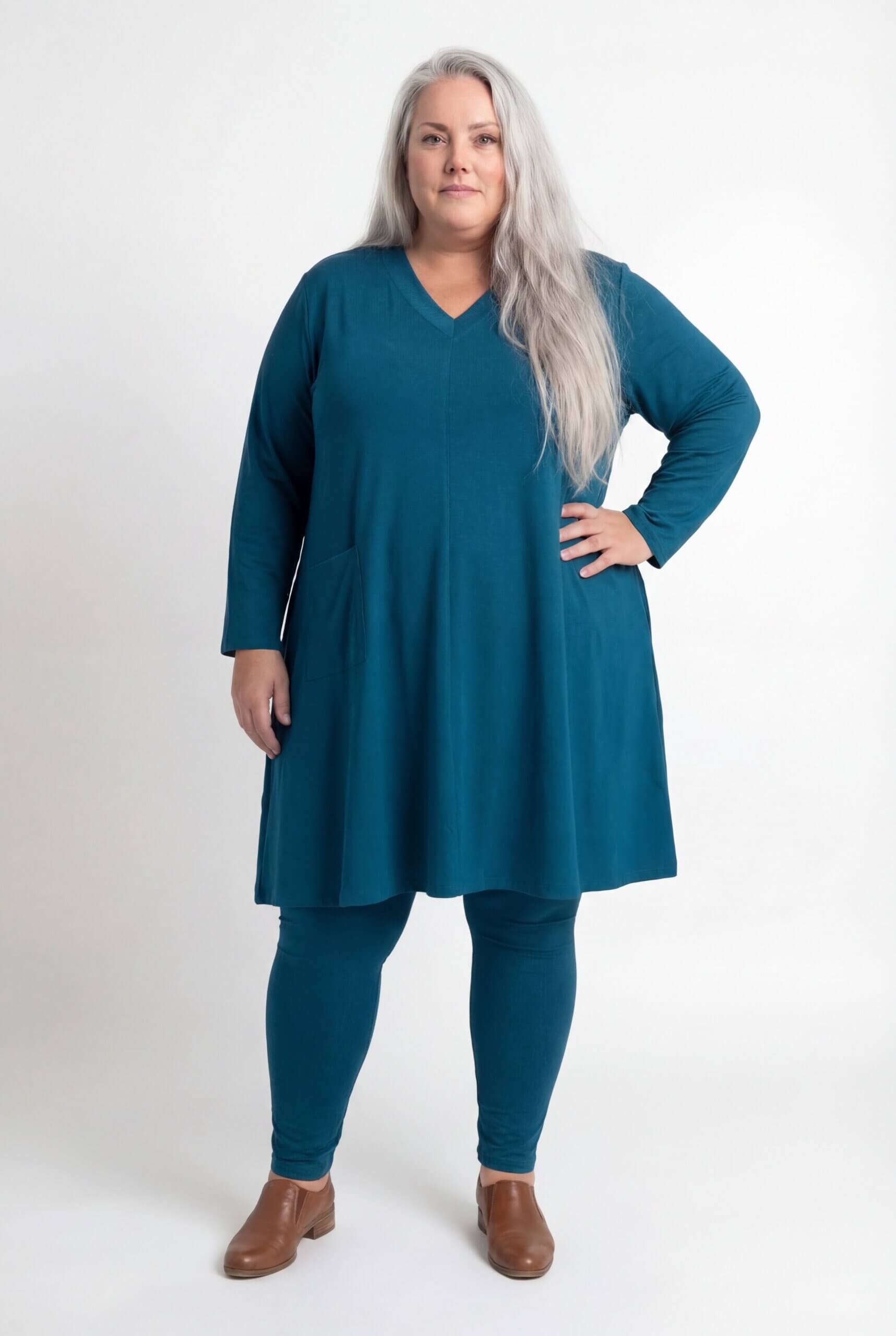 Tuniek Gonny | A-lijn | Lange mouw | viscose | 110 cm