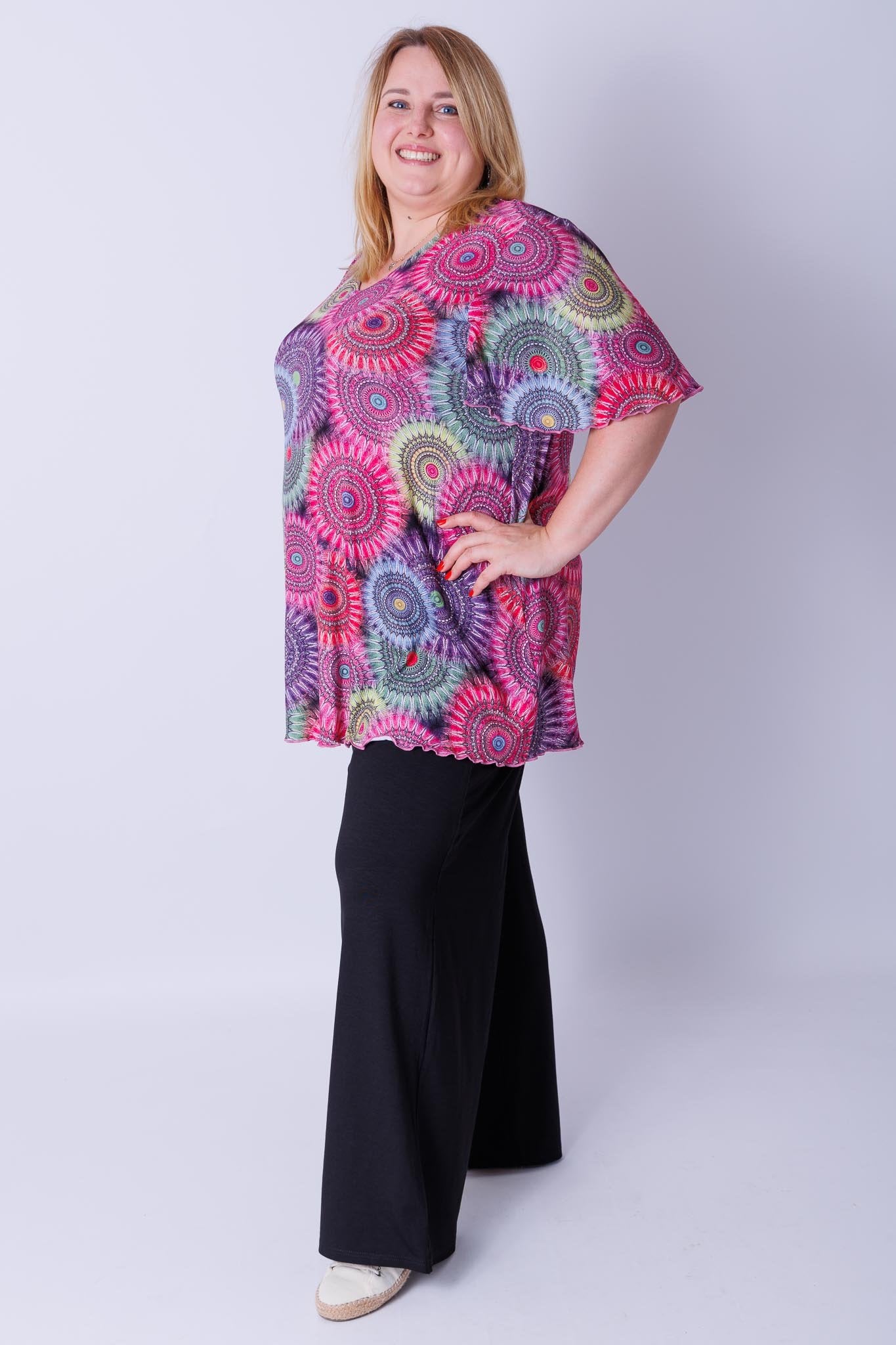 Top Karin tandwielen kleuren 90 cm viscose