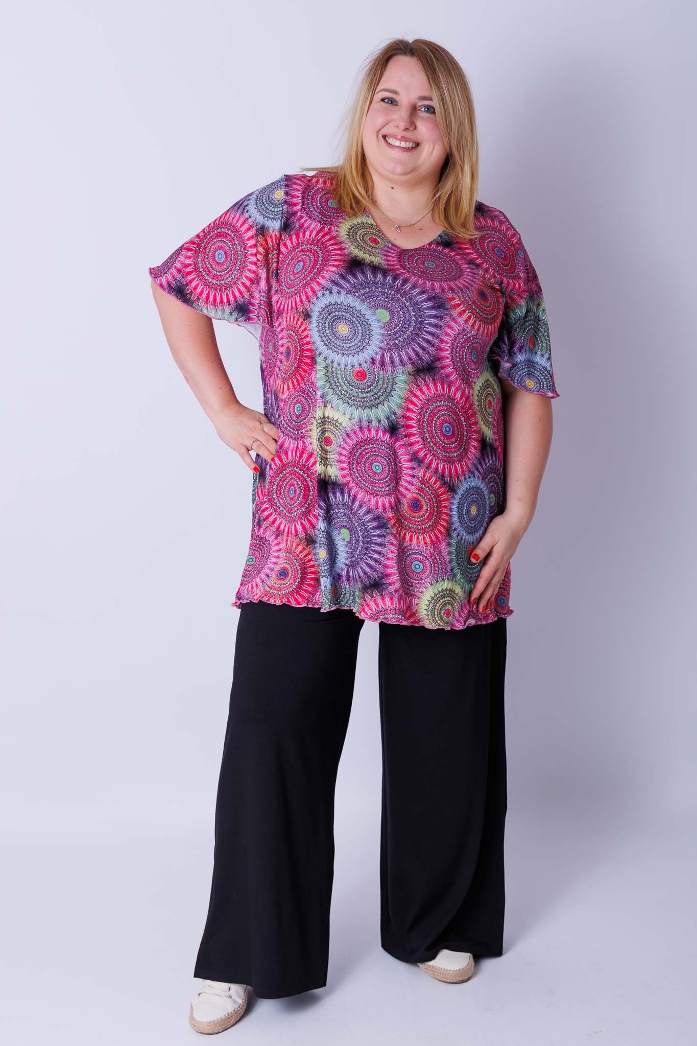 Top Karin tandwielen kleuren 90 cm viscose