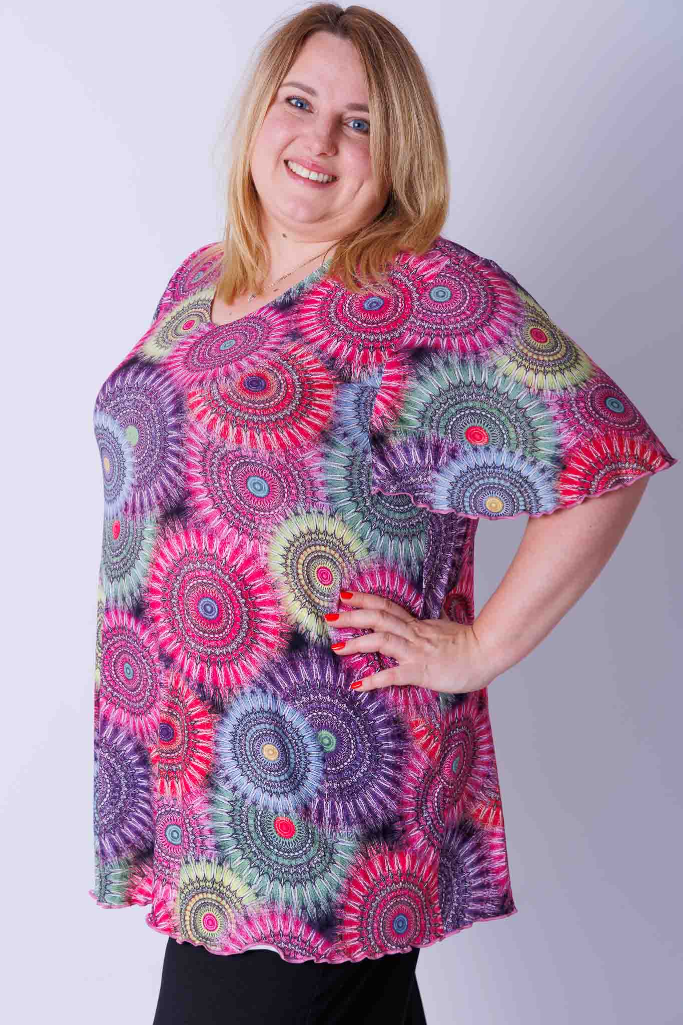 Top Karin tandwielen kleuren 90 cm viscose