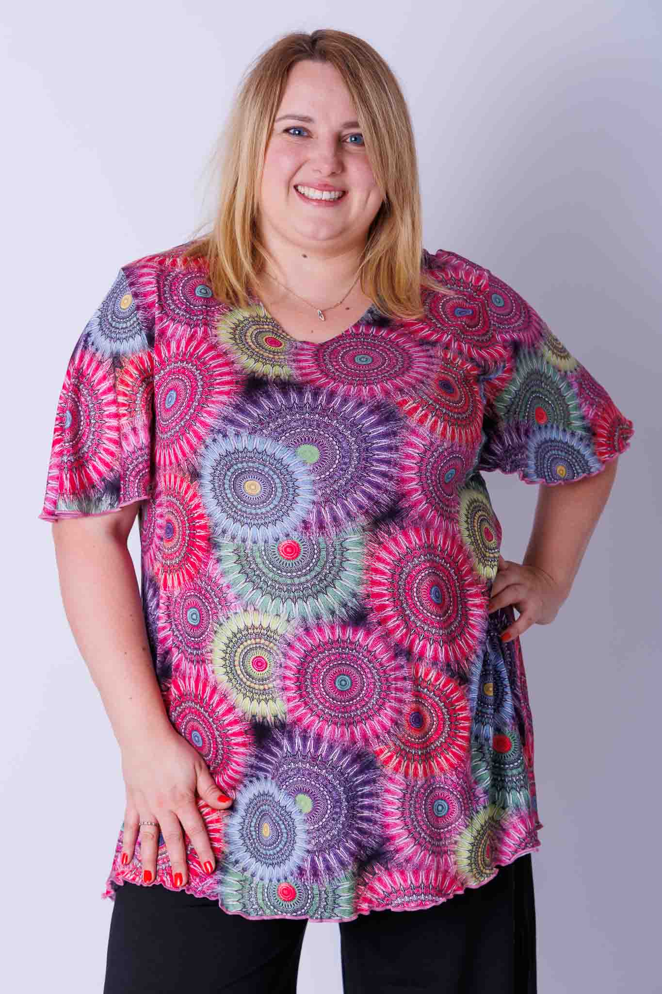 Top Karin tandwielen kleuren 90 cm viscose