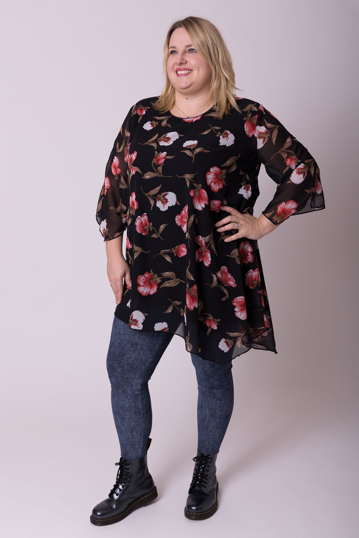 Tuniek Lotte asymmetrisch chiffon zrb