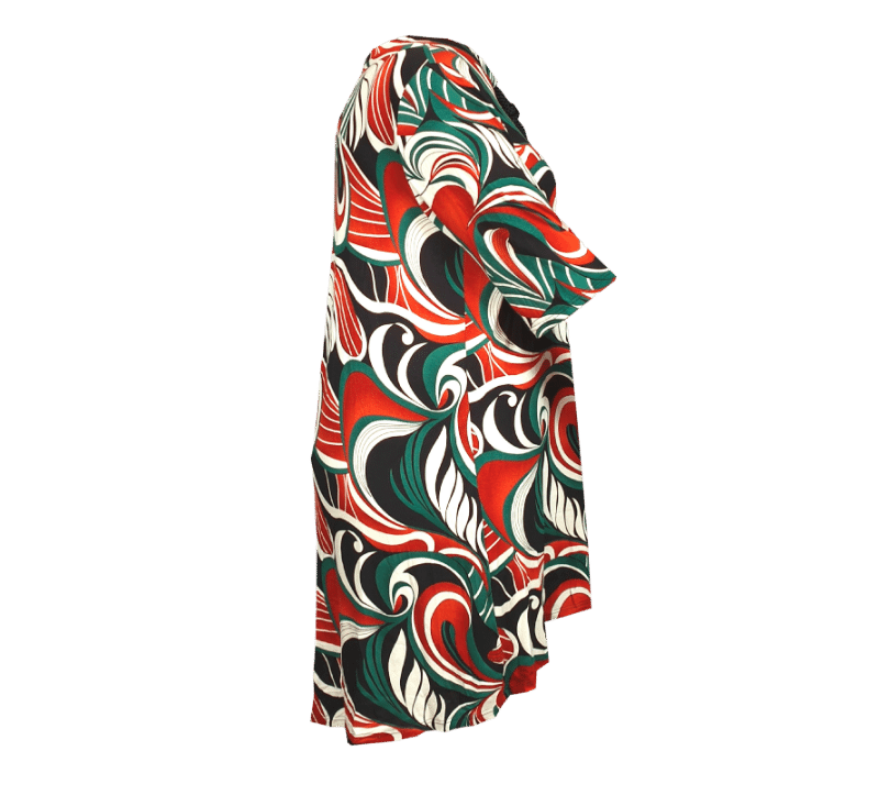 Bammode grote maten tuniek met koord en print - maten 46 t/m 60