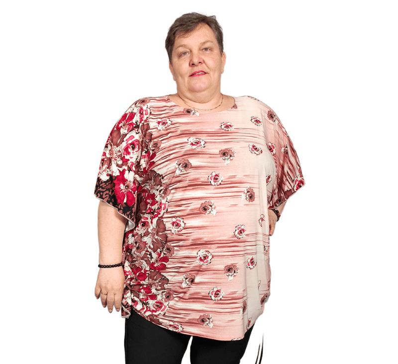 Tuniek met vleermuis mouwen en sjaal