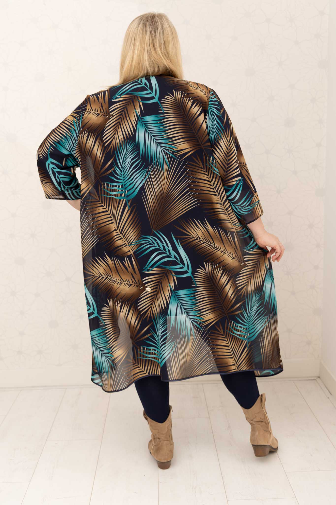 Chiffon vest Ivonne turquoise ca 120 cm