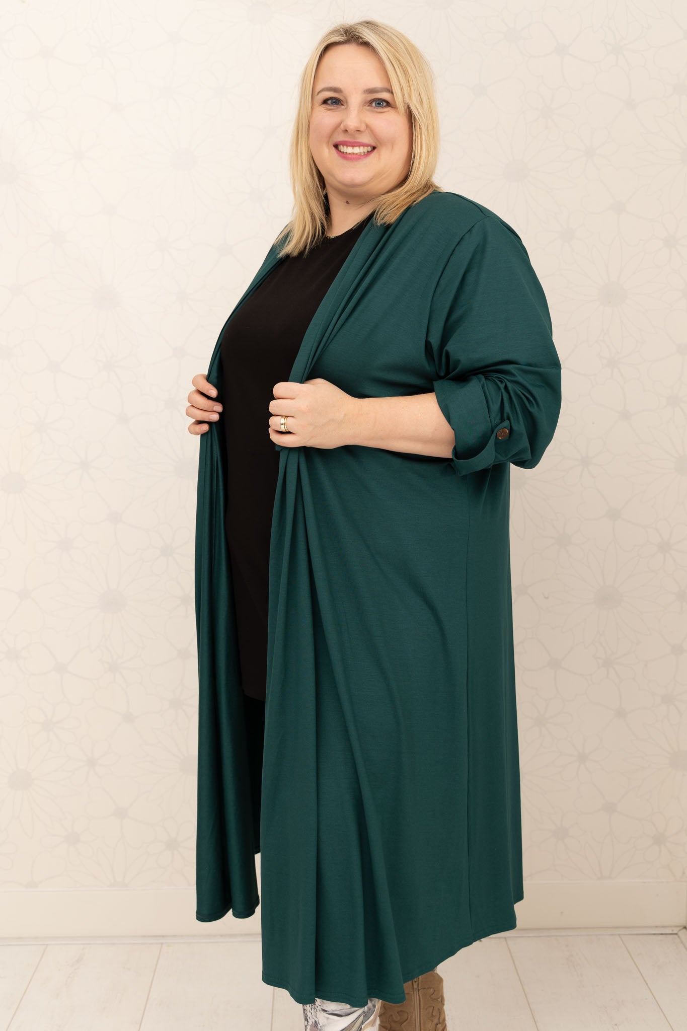Vest Renske | Viscose | Oprol mouwen | 120cm