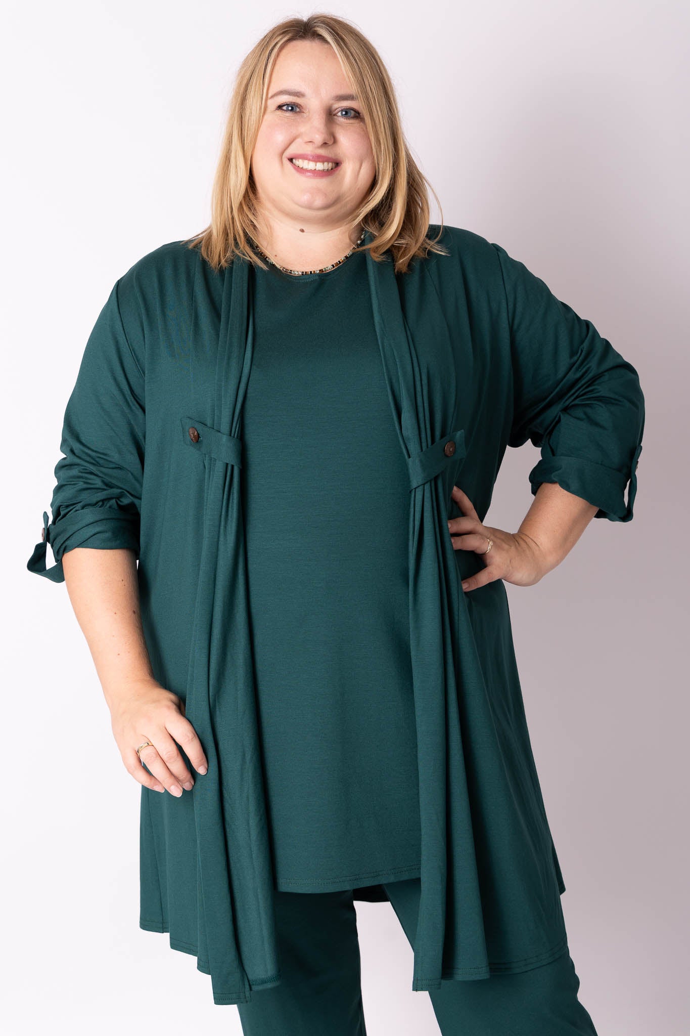 Vest Renske | Viscose | Oprol mouwen | 100cm