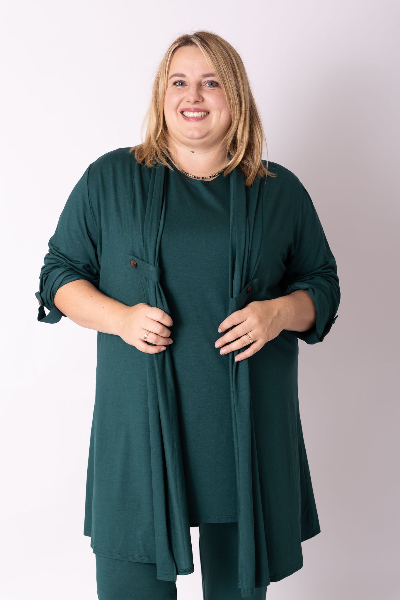 Vest Renske | Viscose | Oprol mouwen | 100cm