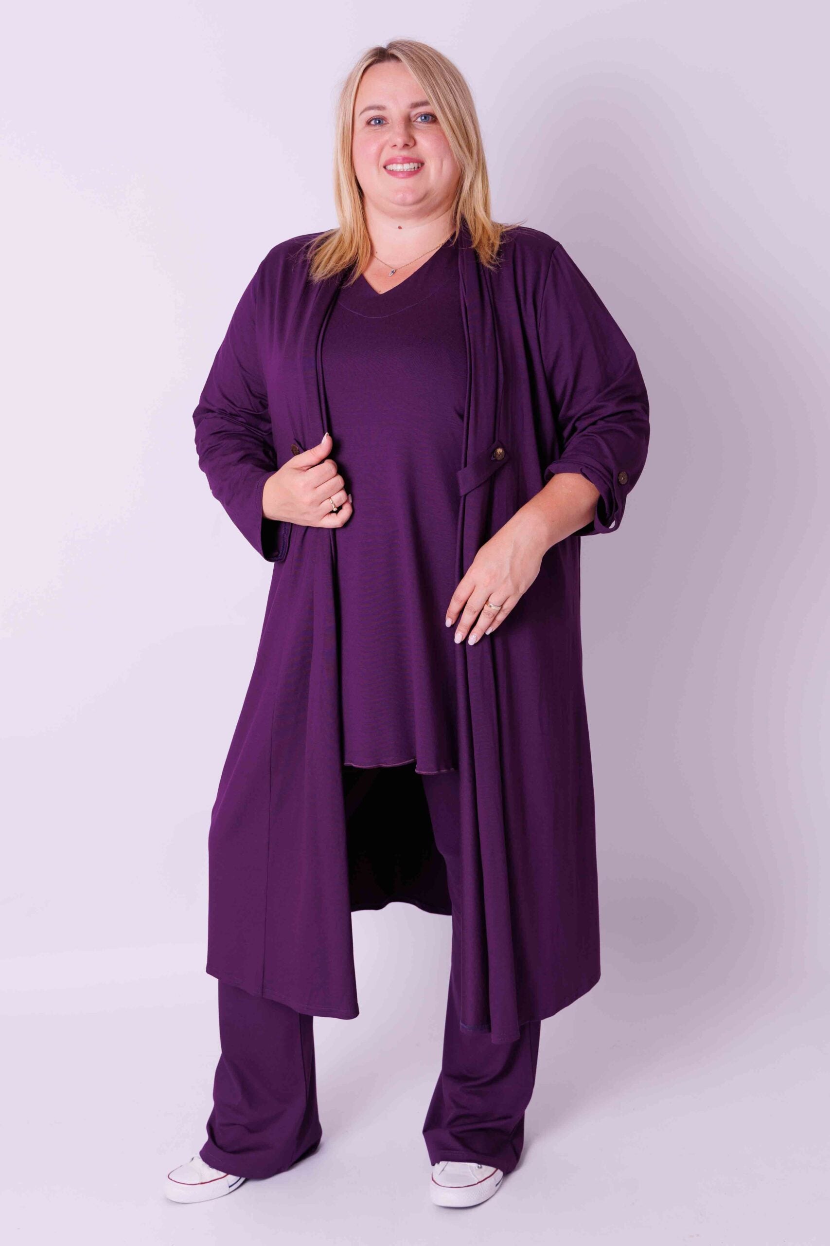 Vest Renske | Viscose | Oprol mouwen | 120cm