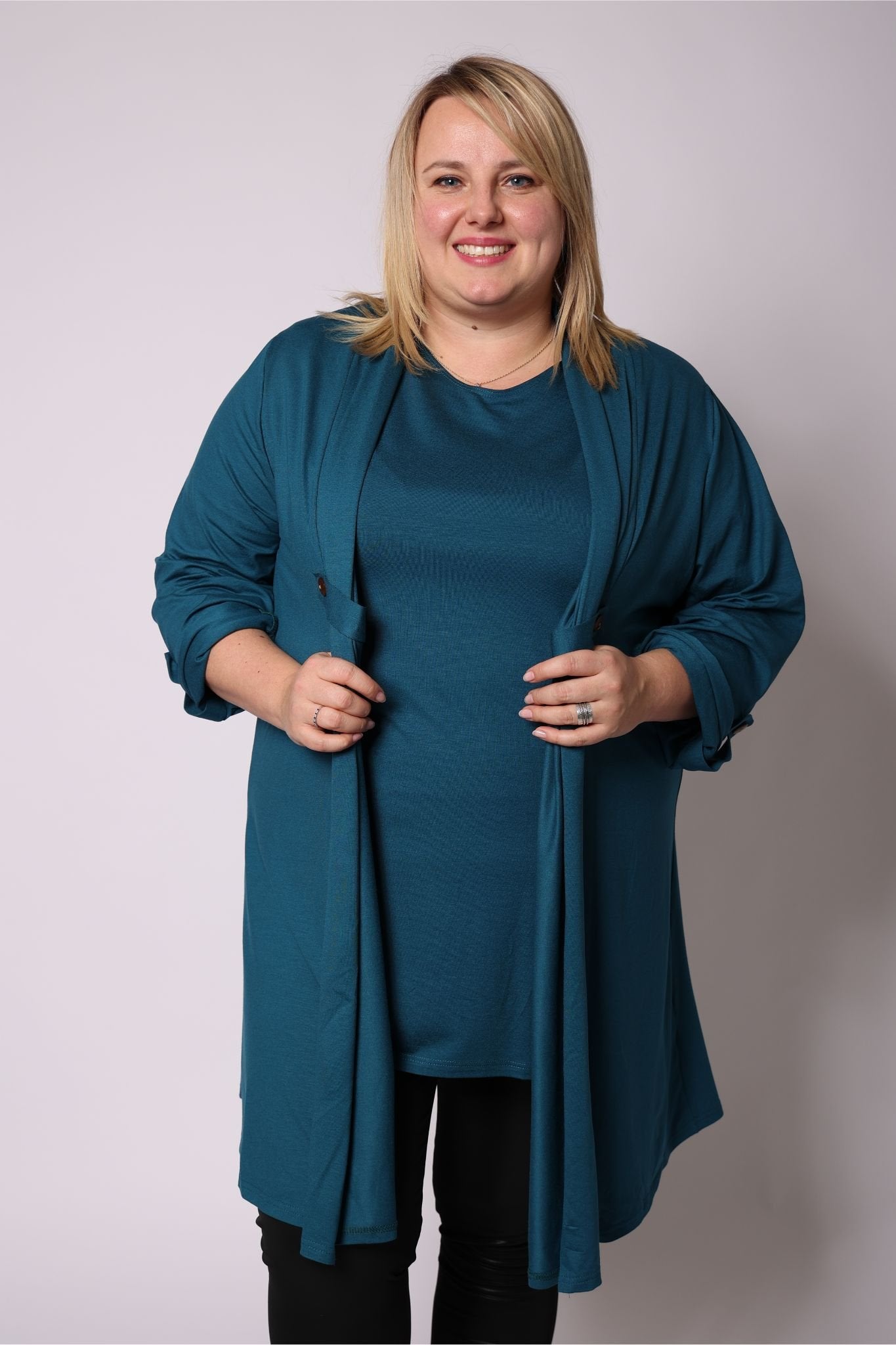 Vest Renske | Viscose | Oprol mouwen | 100cm